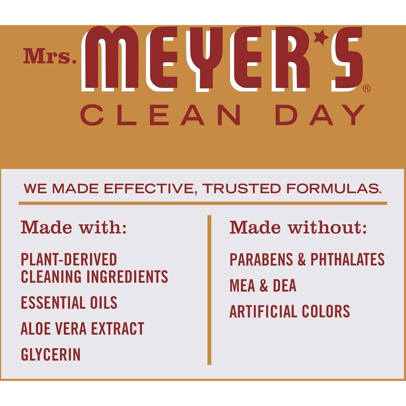 Mrs. Meyer's Clean Day Liquid Dish Soap  Biodegradable Formula  Limited Edition Apple Cider  16 Fl. Oz - Pack Of 3