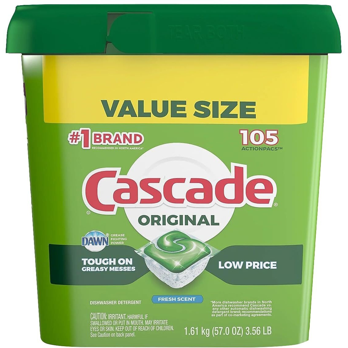 Cascade Dishwasher Pods  Actionpacs Dishwasher Detergent  Original Fresh  105 Count  Packaging May Vary
