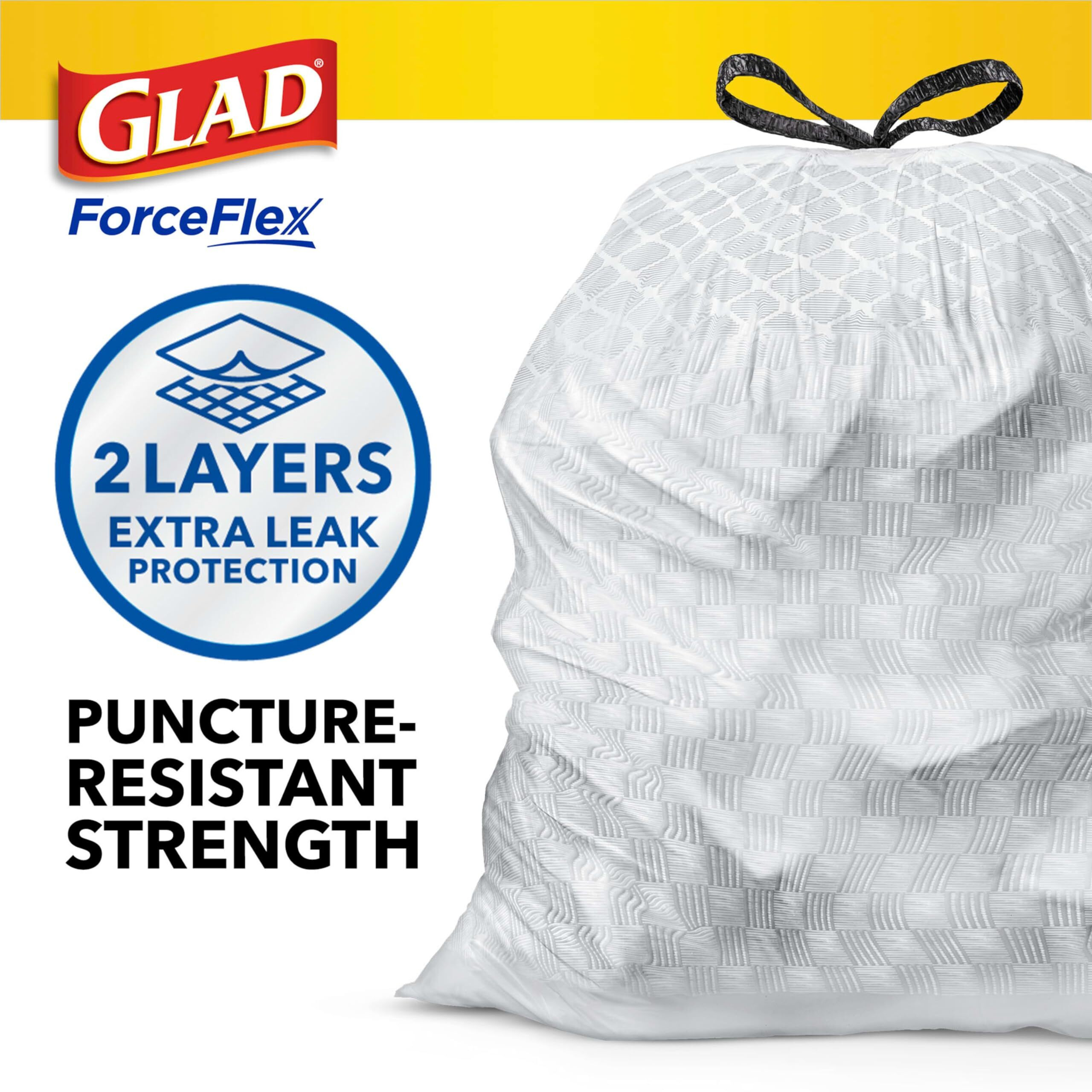 Glad Forceflex Tall Kitchen Trash Bags  13 Gal  Pine-Sol Original  110 Ct (Package May Vary)