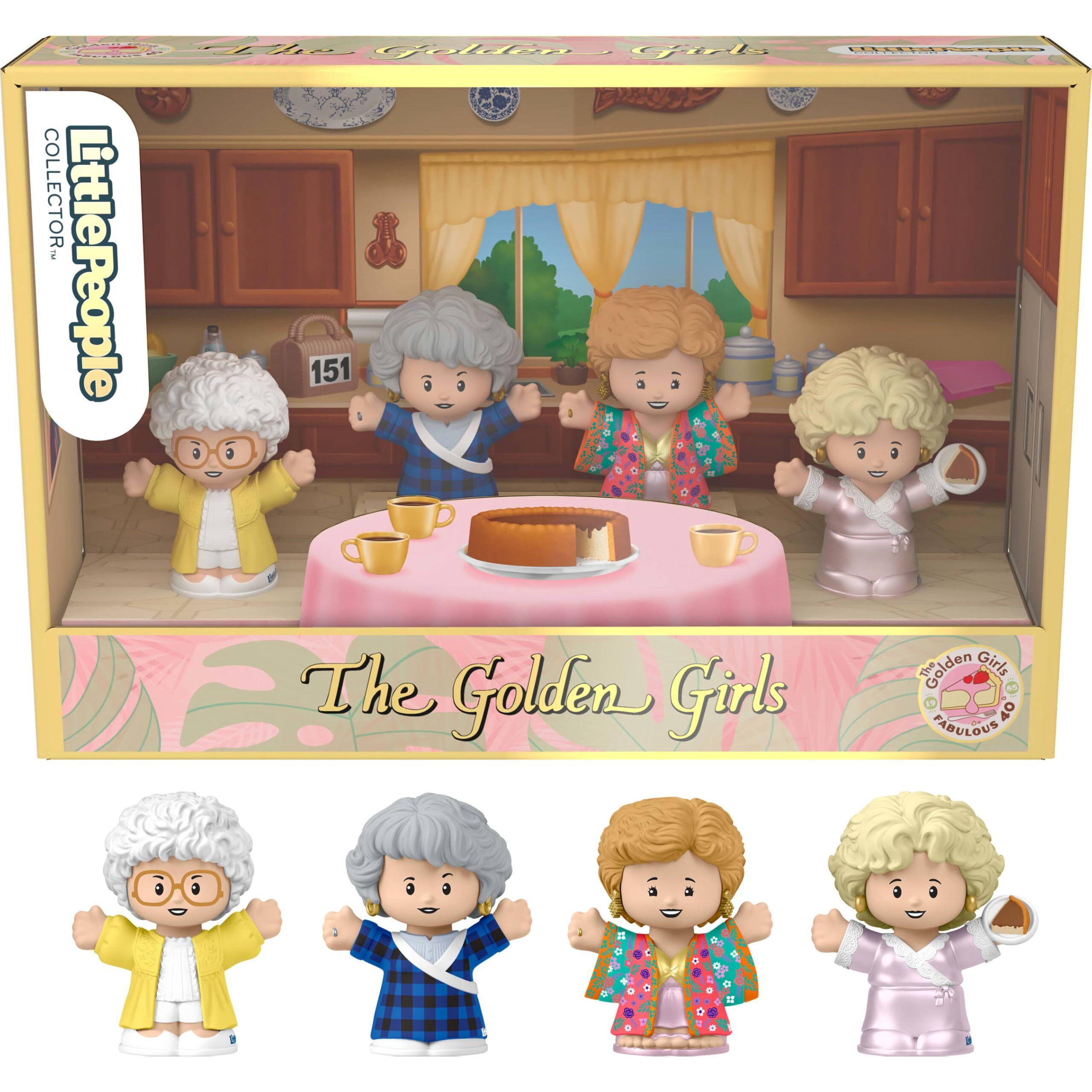 Little People Collector The Golden Girls Late Night Cheesecake 40Th Anniversary Figure Set In A Display Gift Box For Adults & Fans