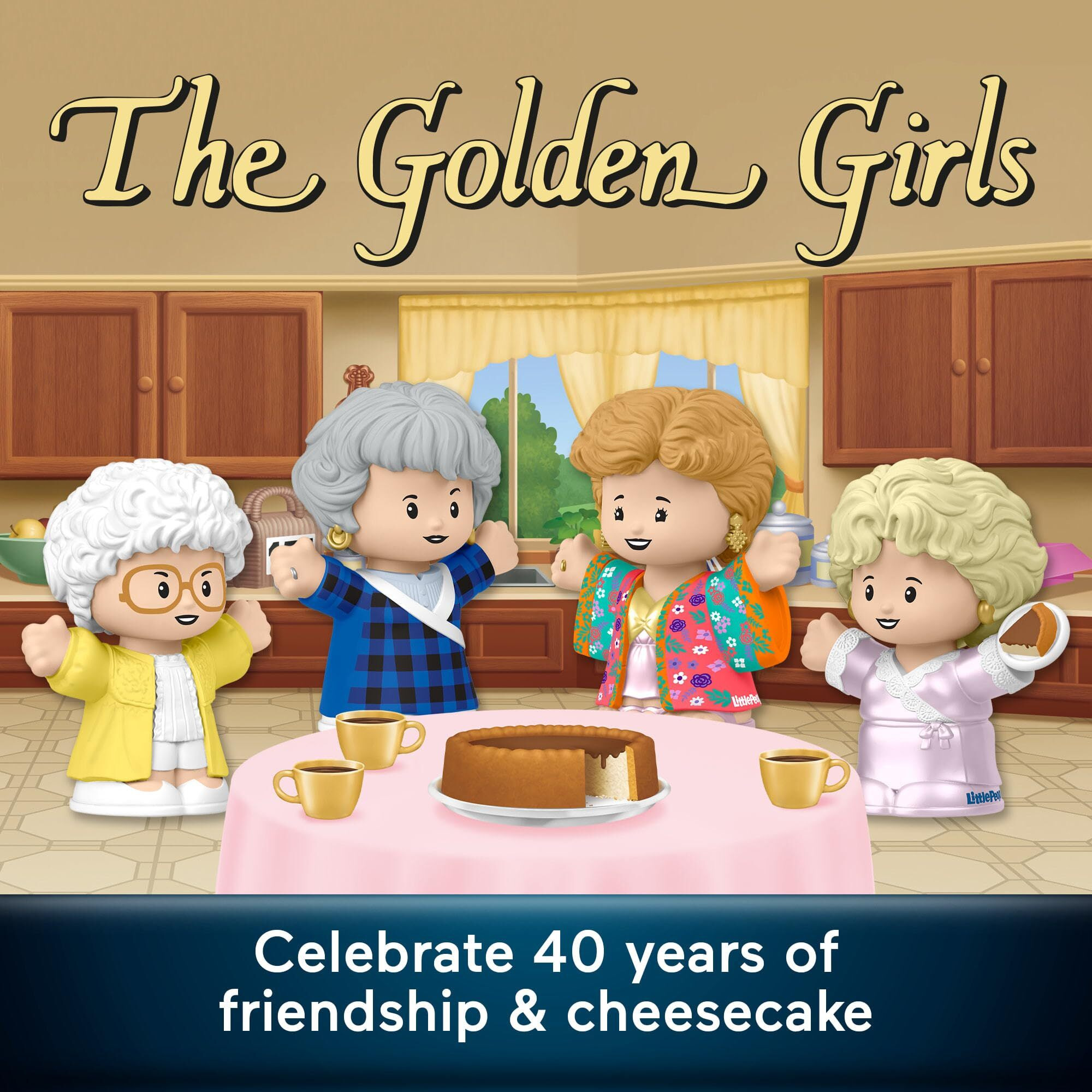 Little People Collector The Golden Girls Late Night Cheesecake 40Th Anniversary Figure Set In A Display Gift Box For Adults & Fans