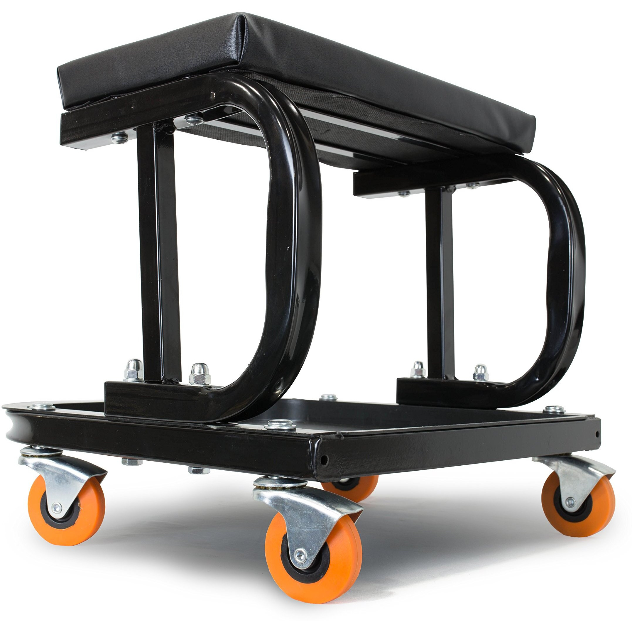 Wen 73011T 250 Lb. Capacity Rolling Mechanic Seat With Onboard Storage