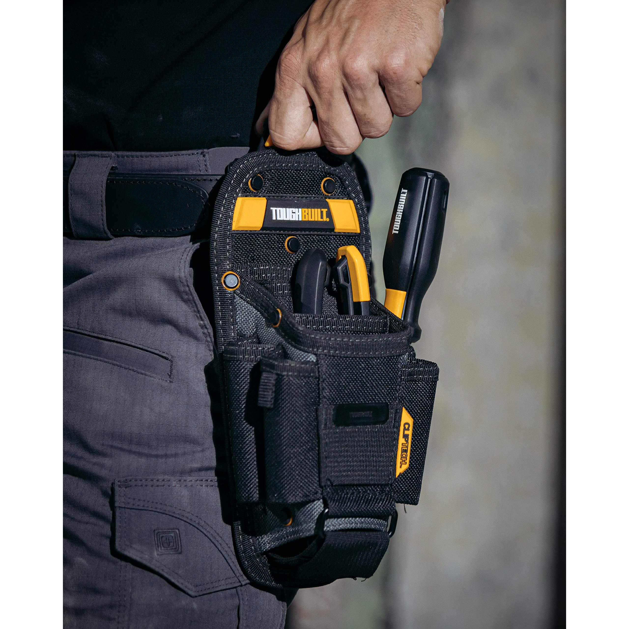 Toughbuilt - Technician 10 Pocket Pouch (Medium) - 14 Pockets & Loop  3 Adjustable Holster  6 Snug-Fit Screwdrivers  Accessories  Secure Multi-Tool Holder - (Tb-Ct-36-M10)