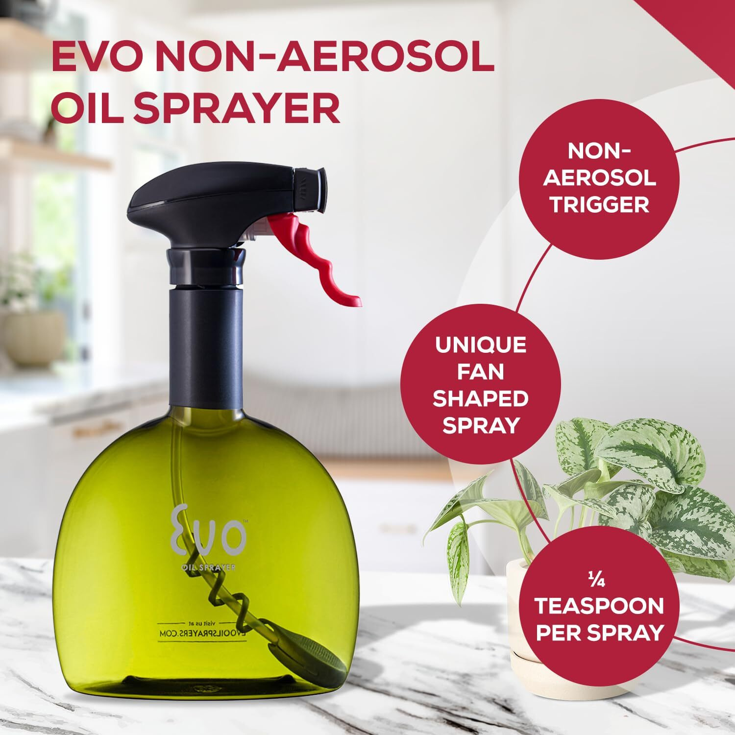 Evo Oil Sprayer Original  Non-Aerosol For Olive  Cooking Oils  And Vinegars  Green  24-Ounce Capacity