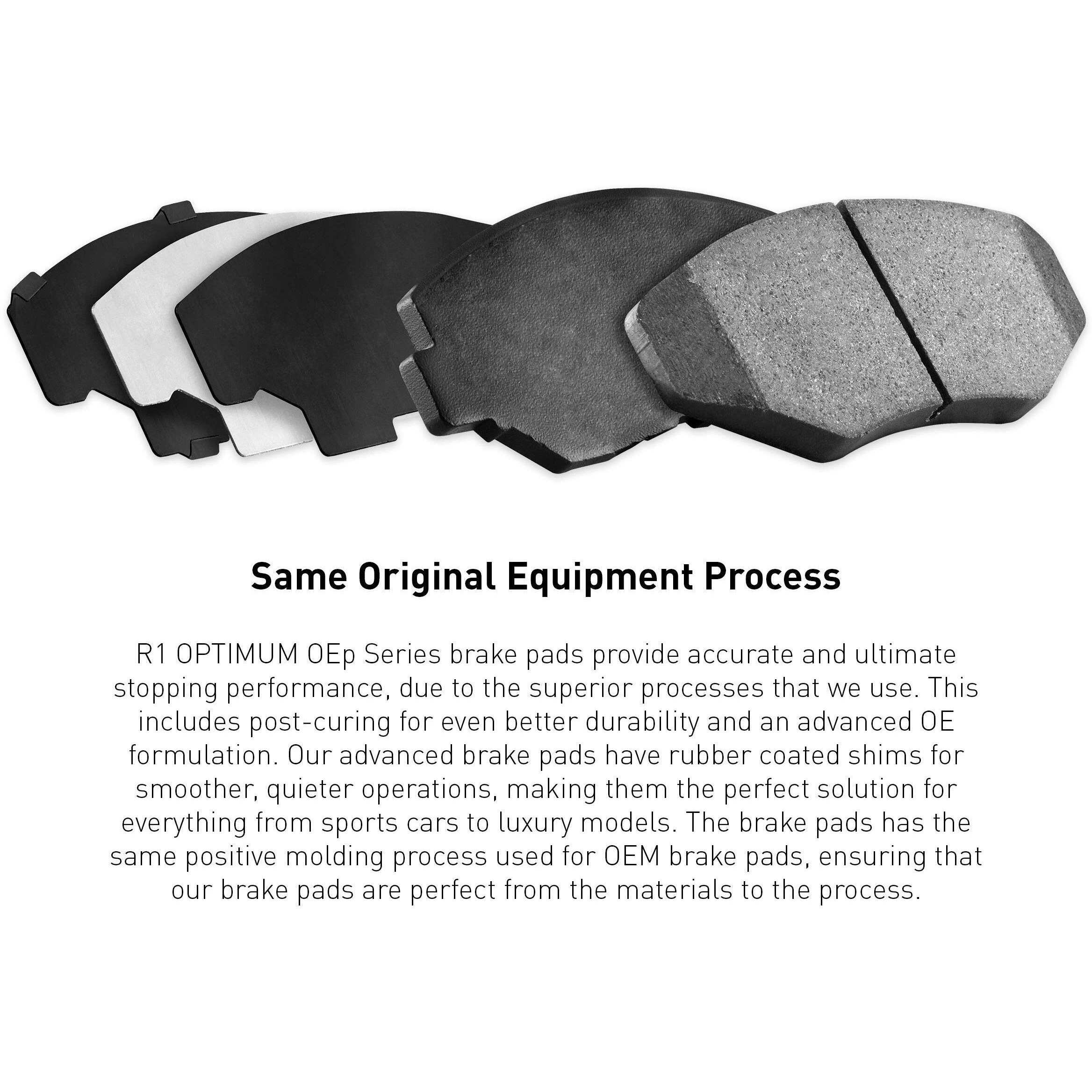 Front Or Rear Optimum Oep Series Brake Pad With Rubber Steel Rubber Shims