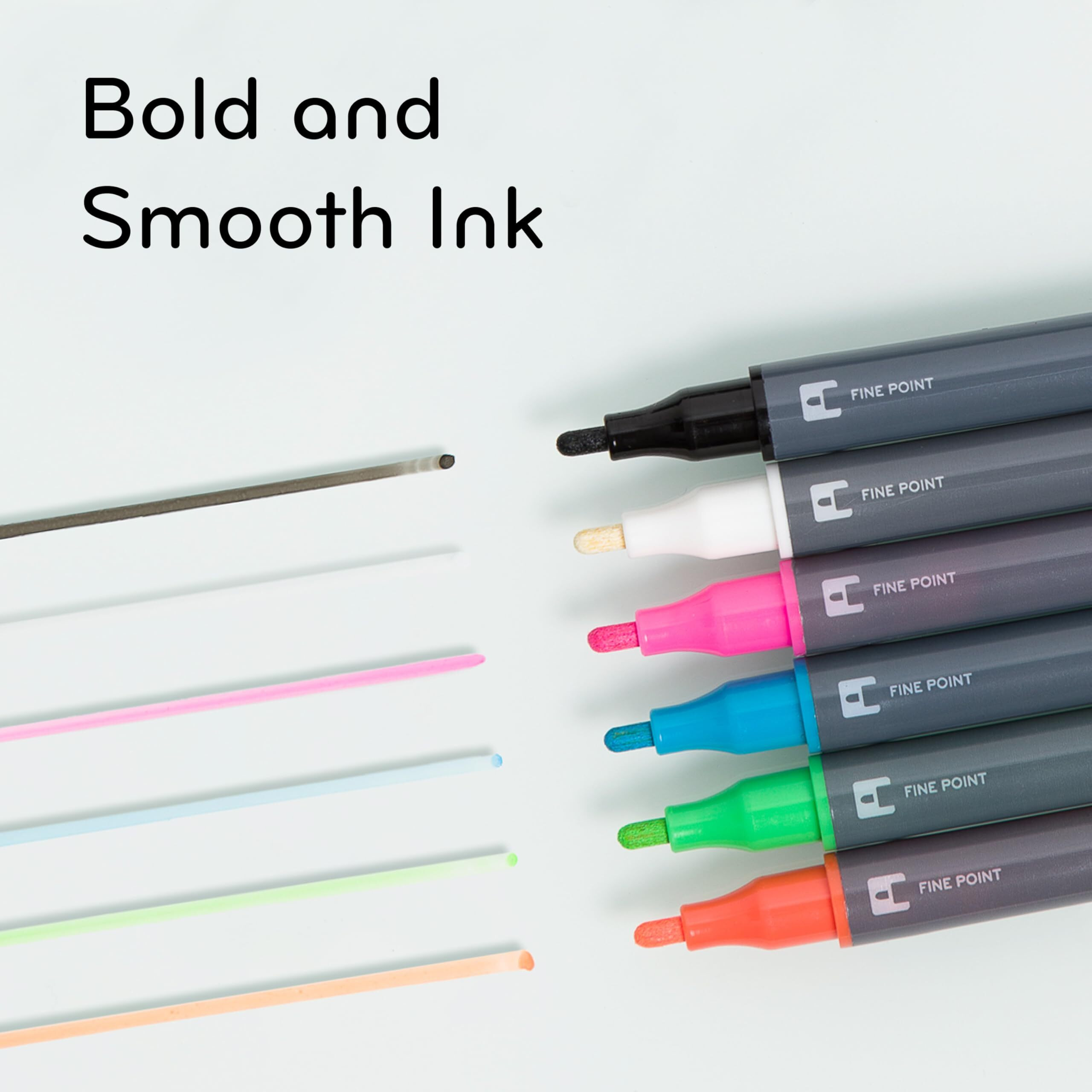 U Brands Fine Tip Liquid Glass Whiteboard Markers With Eraser For Glass Boards  Dry Erase Boards  And Chalk Boards  Assorted Bright Colors  Set Of 12