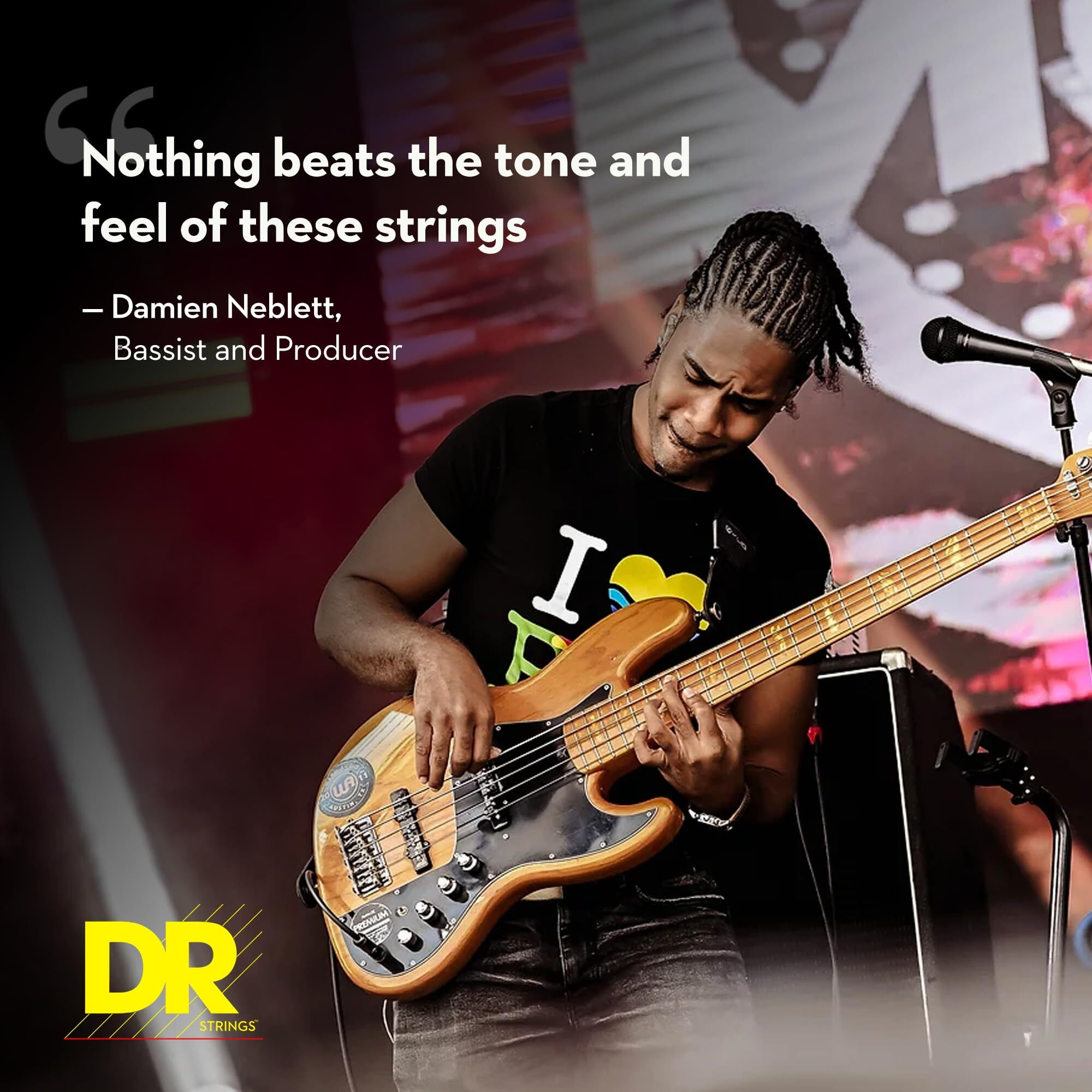 Dr Strings Hi-Beams - Stainless Steel 4-String Bass Guitar Strings  45-105  Round Core