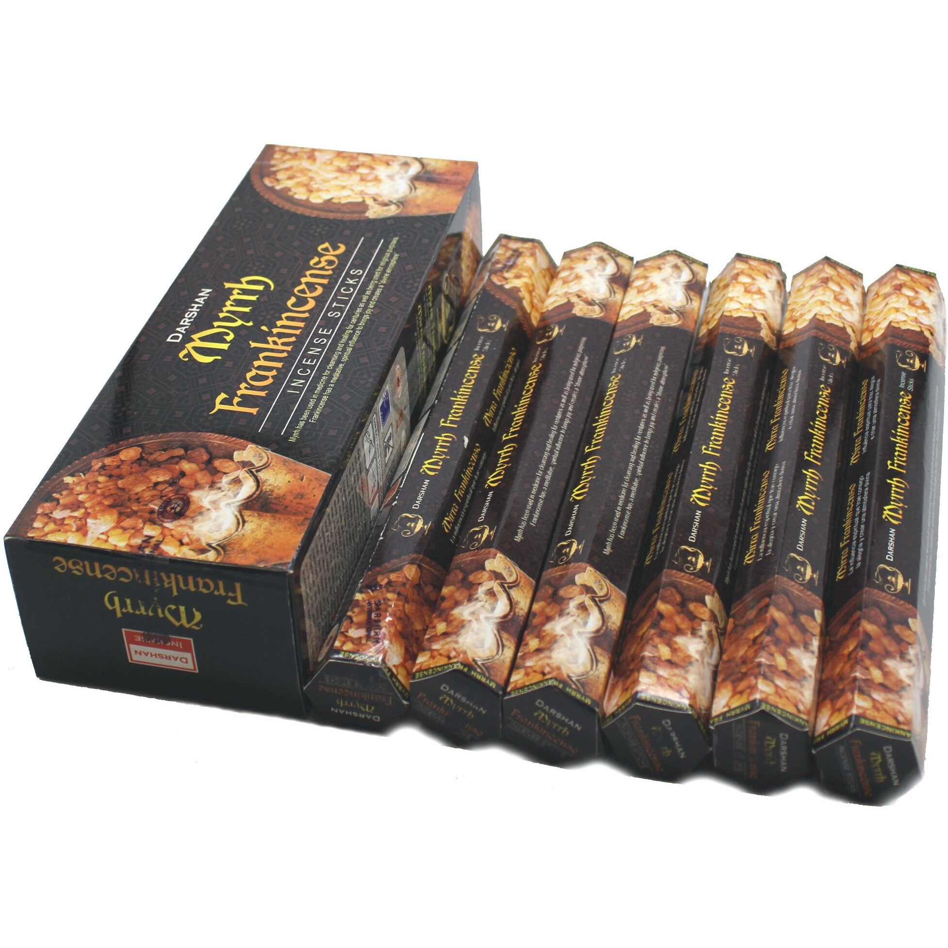 Frankincense & Myrrh - 120 Sticks Box - Darshan Incense (Standard Version)