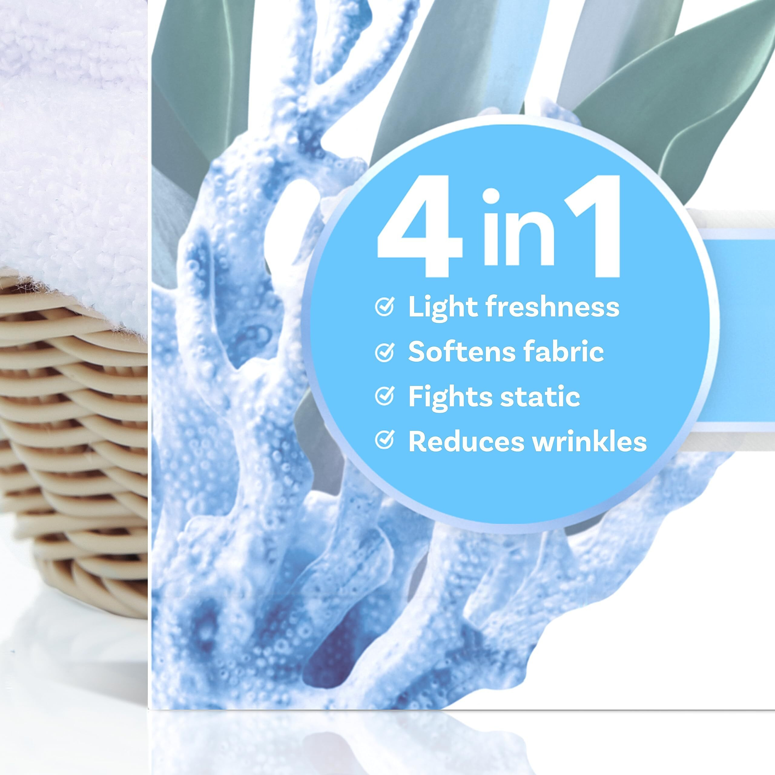 Downy Light Mega Dryer Sheets  Fabric Softener Dryer Sheets  Ocean Mist  180 Count