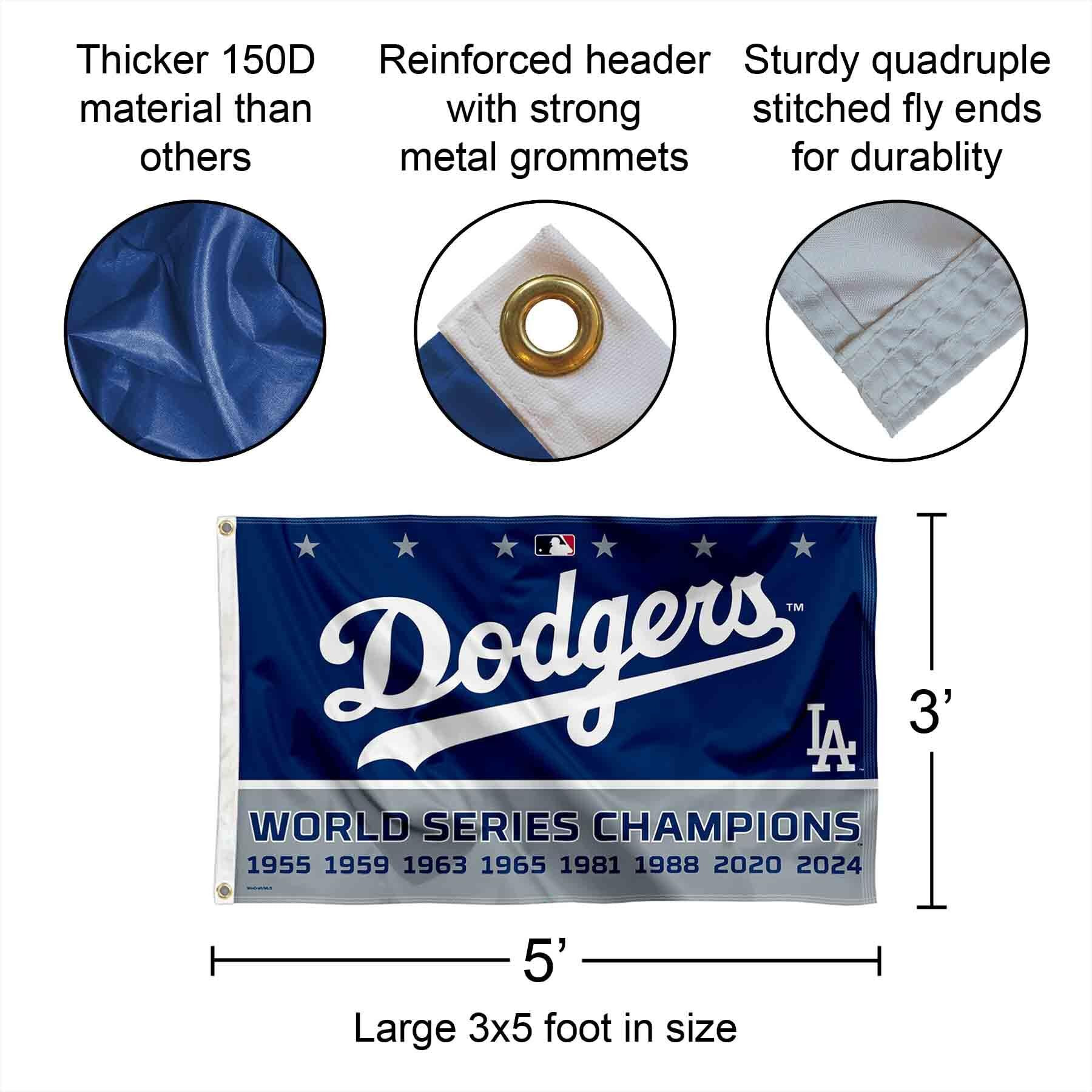 Wincraft Los Angeles Dodgers 8 Time World Champions Series 3X5 Flag