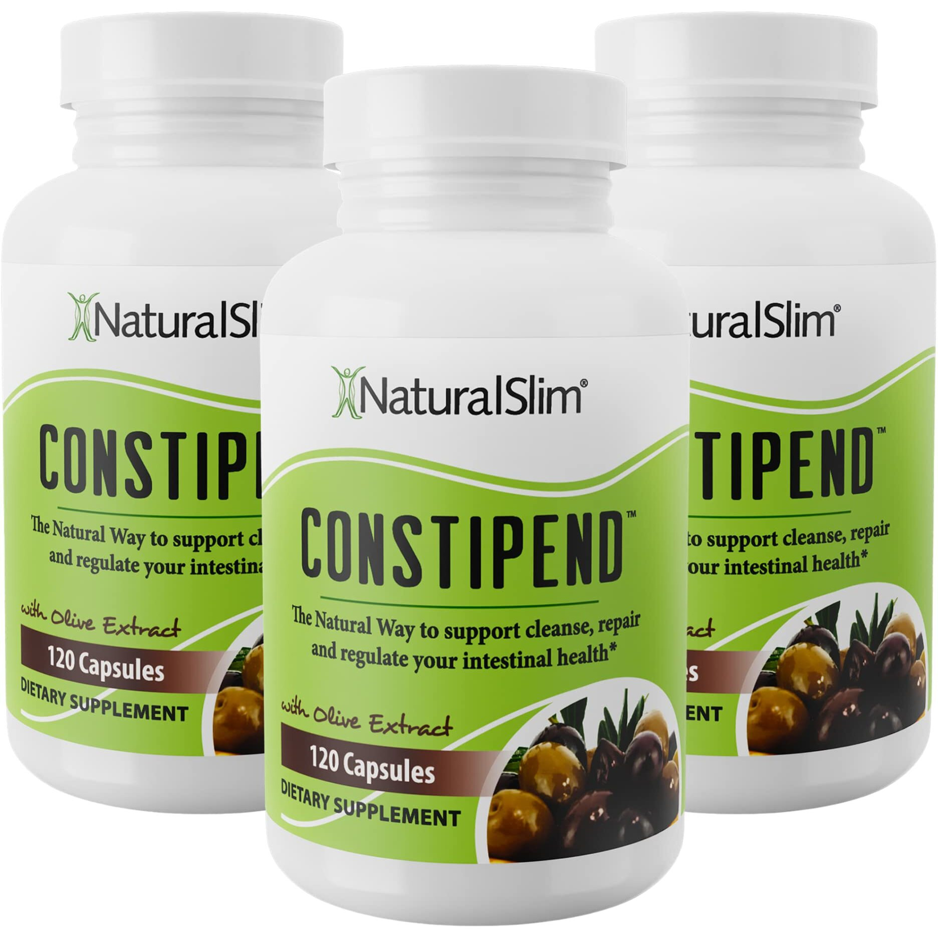 Naturalslim Magnesium Oxide - Constipend For Constipation Relief  Colon Cleanser & Stool Softeners For Women & Men With Magnesium Citrate  Aspartate  & Olive Extract - 120 Vegetable Capsules 3 Pack