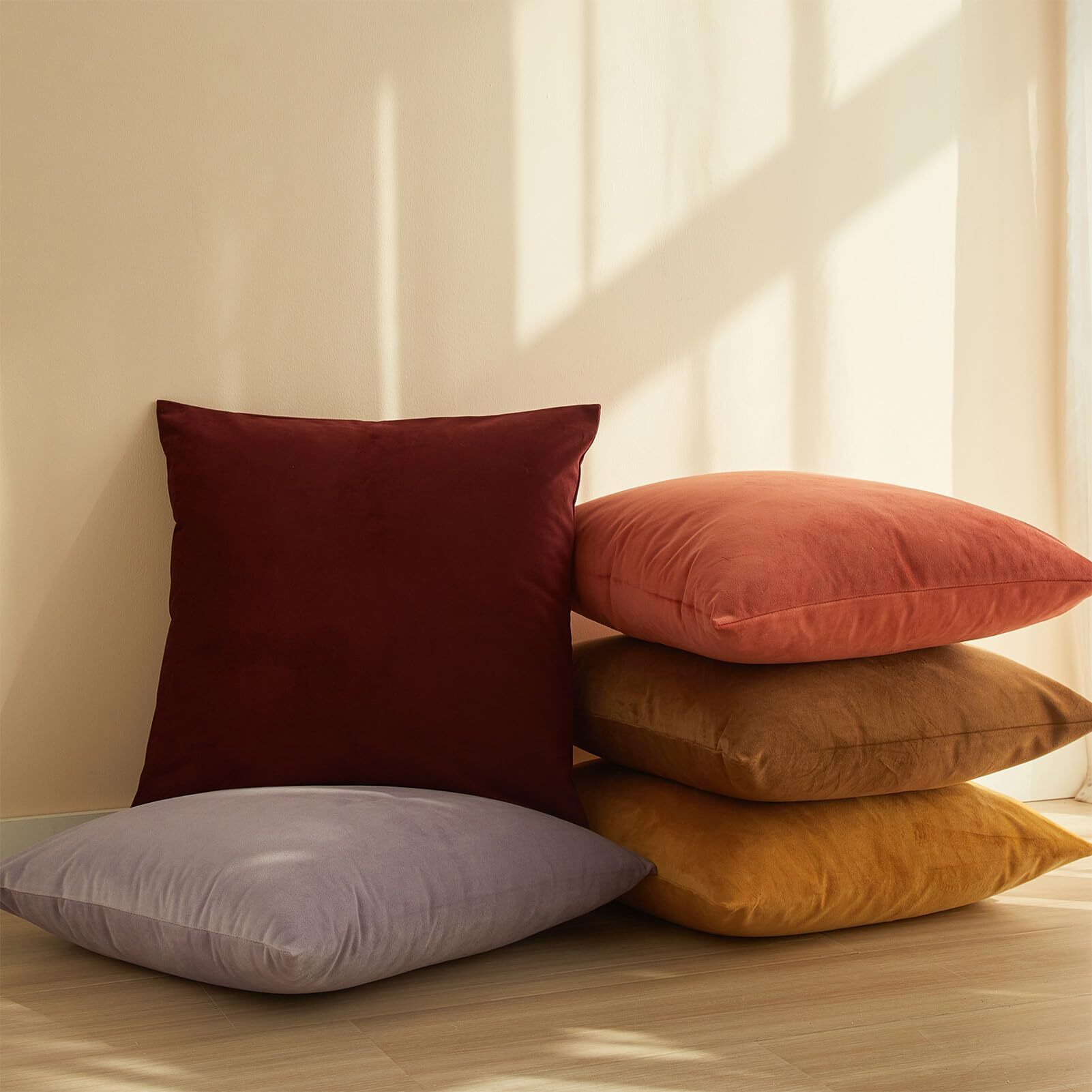 Juspurbet Apricot Lumbar Velvet Throw Pillow Covers 14X24 Inch Set Of 2 For Living Room Couch Sofa Bedroom Decorative Solid Cushion Cases With Invisible Zipper