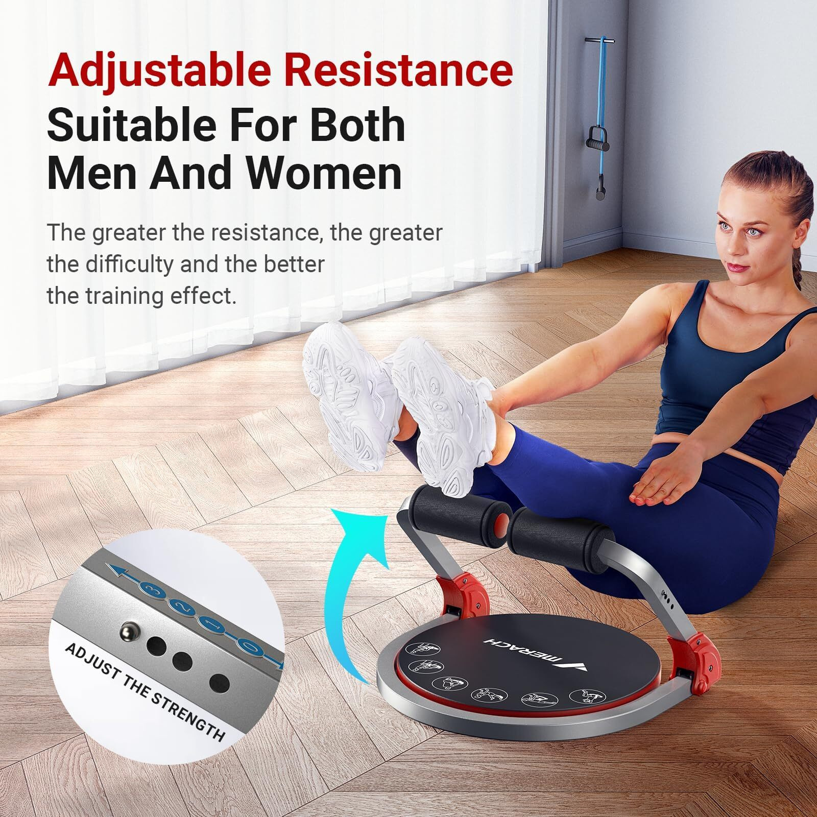 Merach Ab Machine For Stomach Workout  Ab Crunch Machine With 3 Adjustable Resistance And Automatic Rebound  Sit Up Machine With 330 Lbs Weight Capacity  Ab Workout Equipment For Home Exercise