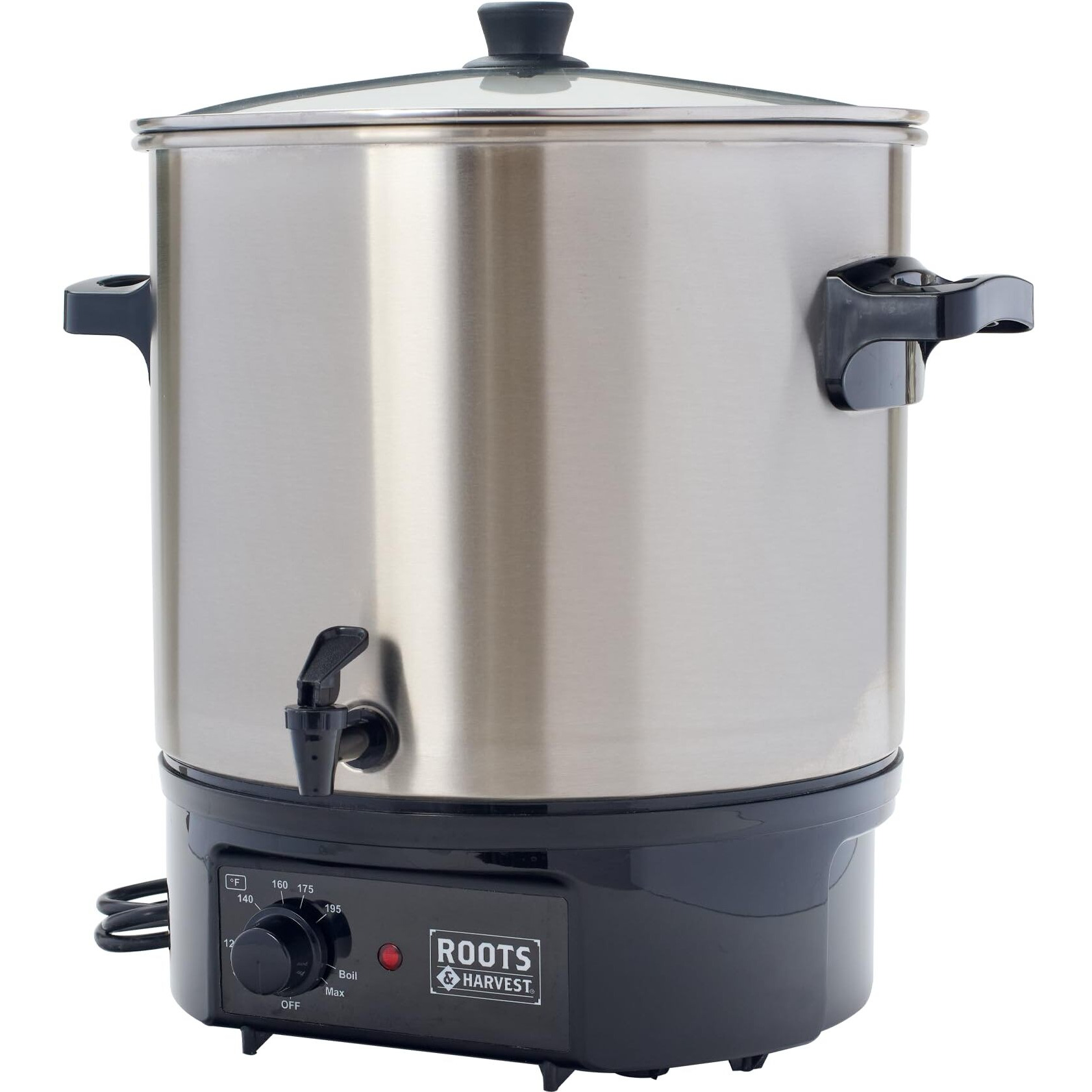 Roots & Harvest Electric Bath Canner - Stainless Steel Pot With Glass Lid | 27L Capacity For Home Canning
