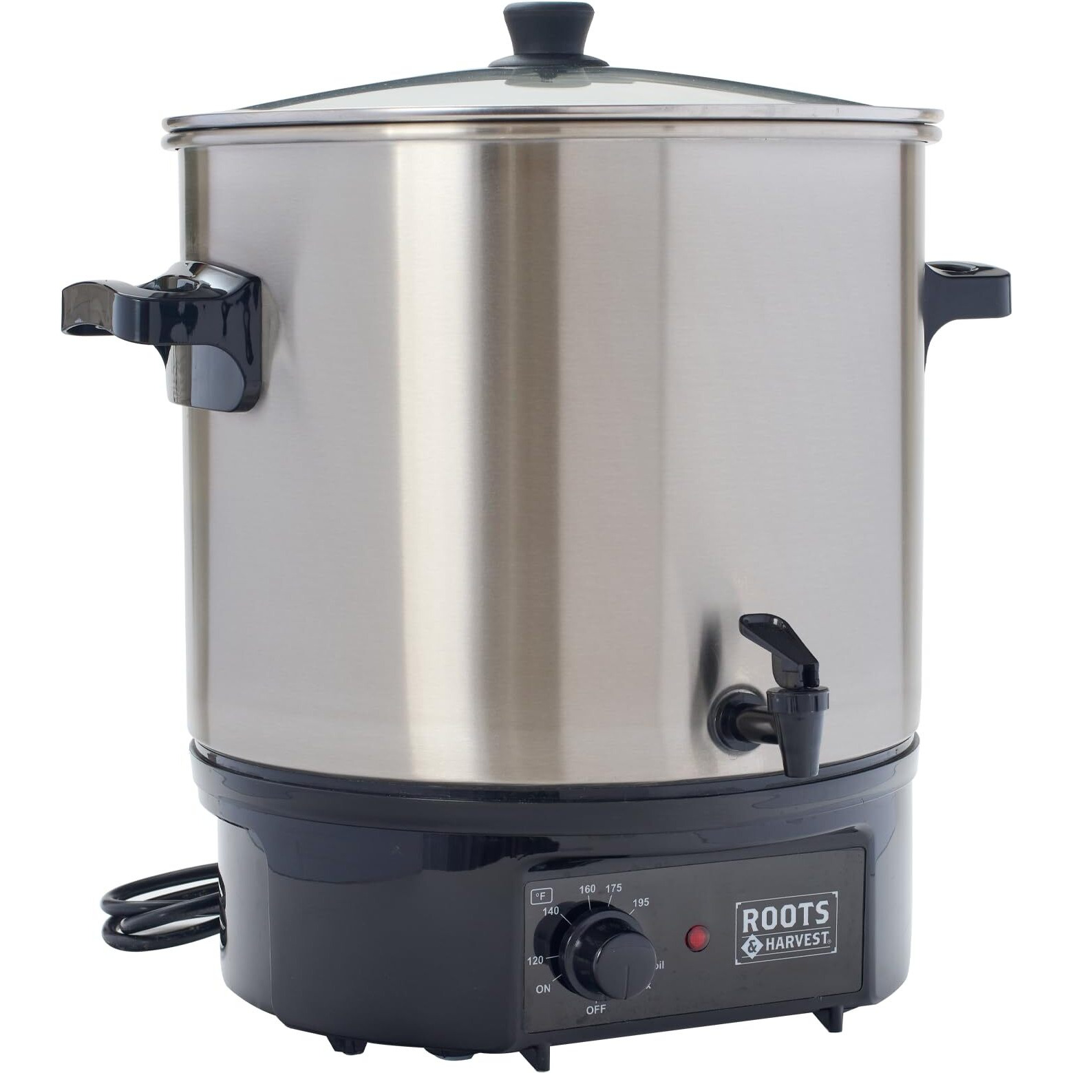 Roots & Harvest Electric Bath Canner - Stainless Steel Pot With Glass Lid | 27L Capacity For Home Canning