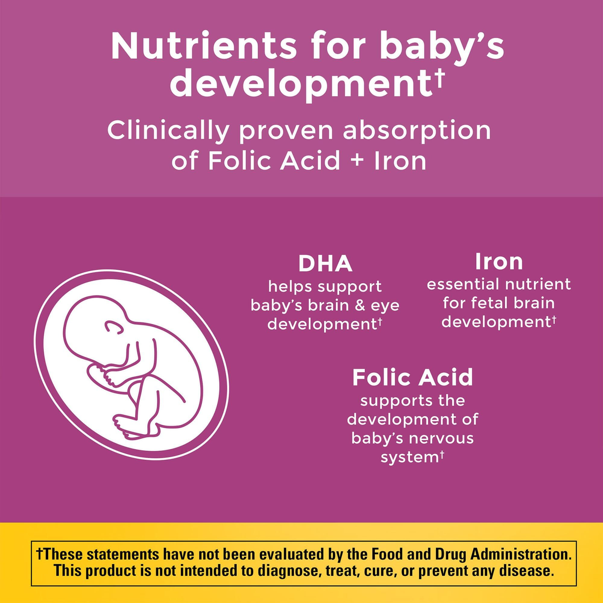 Nature Made Prenatal With Folic Acid + Dha  Prenatal Vitamin And Mineral Supplement For Daily Nutritional Support  60 Softgels  60 Day Supply