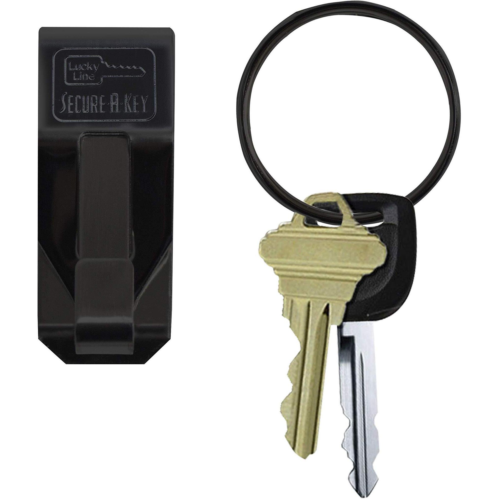 Lucky Line The Original Secure-A-Key Slip-On For Wide Belts  5 Per Pack (47005)""  Black