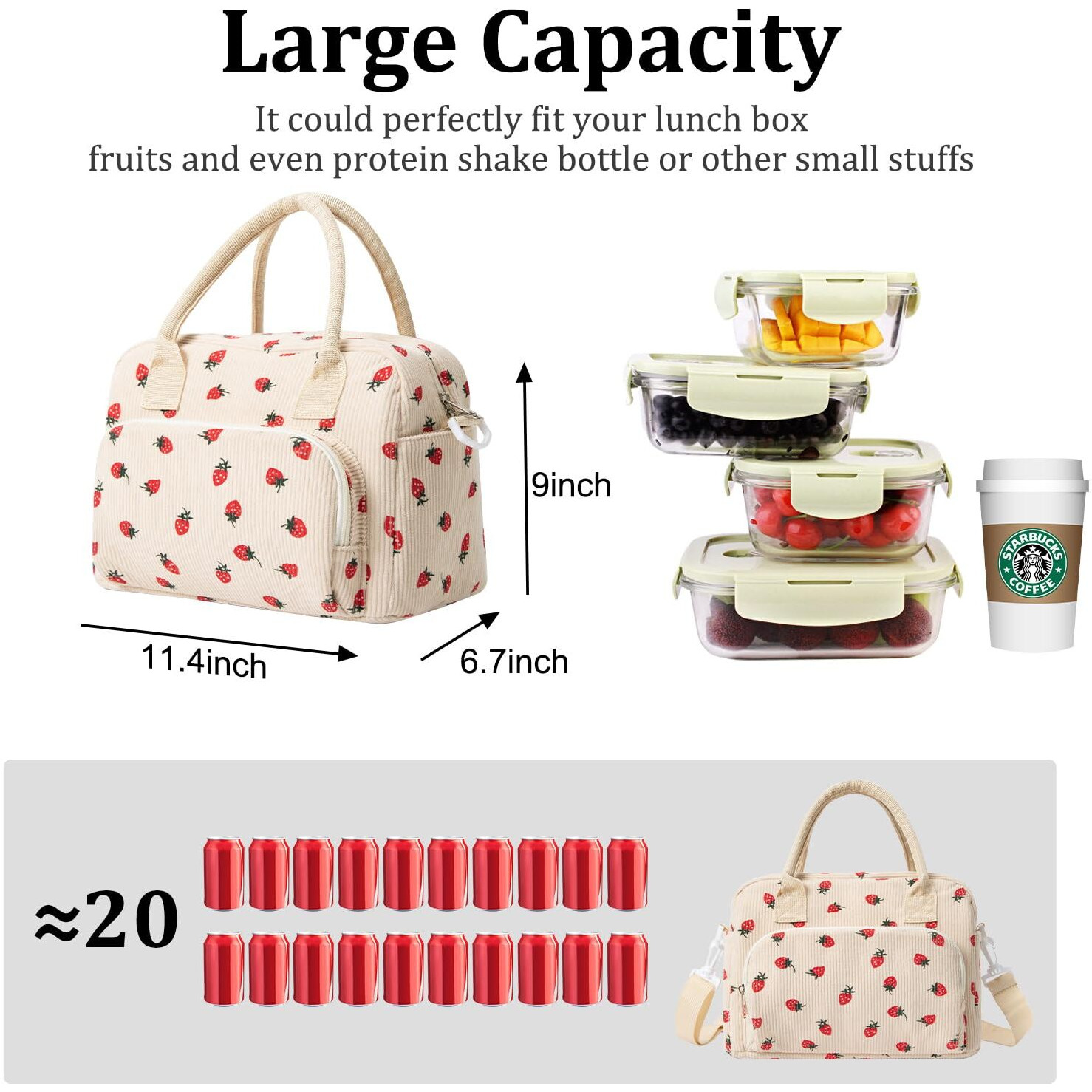 Mexs Insulated Lunch Bag For Women Men Large Reusable Lunch Box Adult Leakproof Portable Cooler Tote Bags For Work Picnic