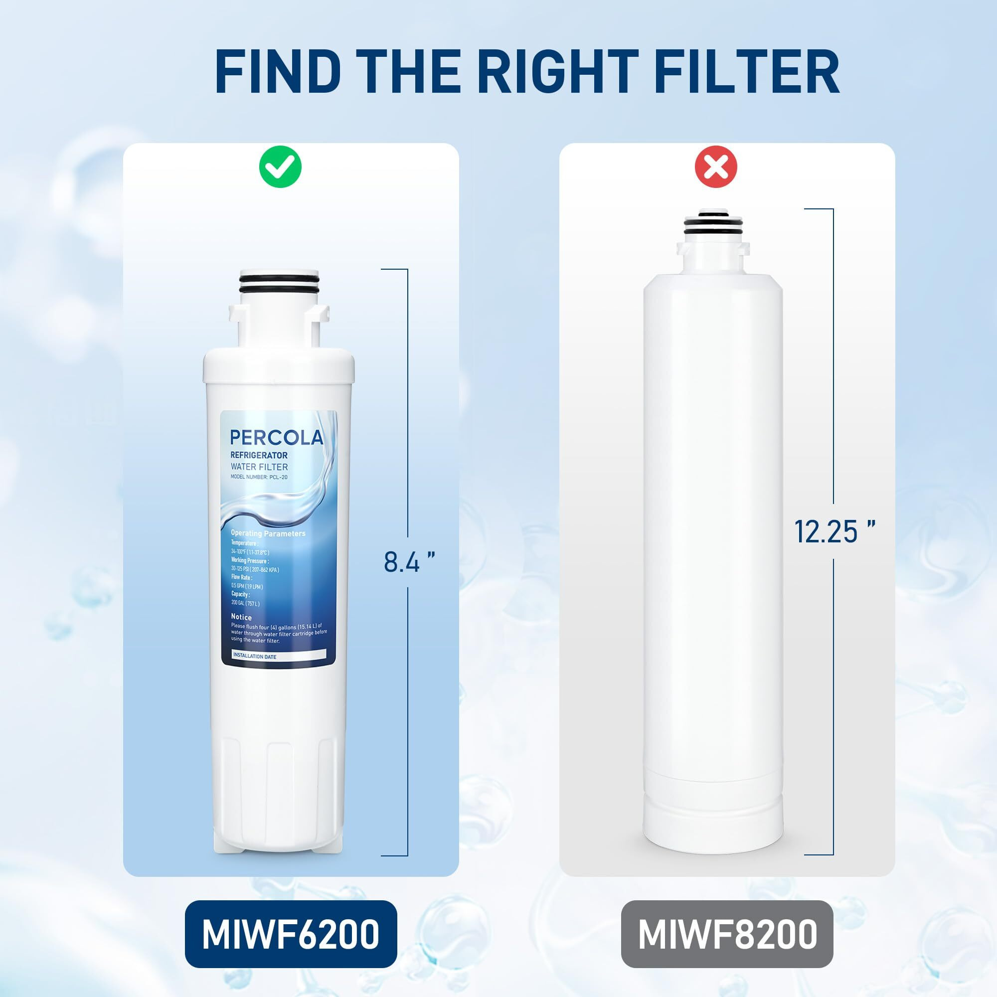 Miwf6200 Water Filter  Compatible With Sharp Sjwf200  Sjg2254Fs  Thor Kitchen Wf200  Zline Miwft2100  Midea Mrs26D5Ast  Mf-2008-R2  Zline Rfm-W-36 Refrigerator Models (1 Pack)