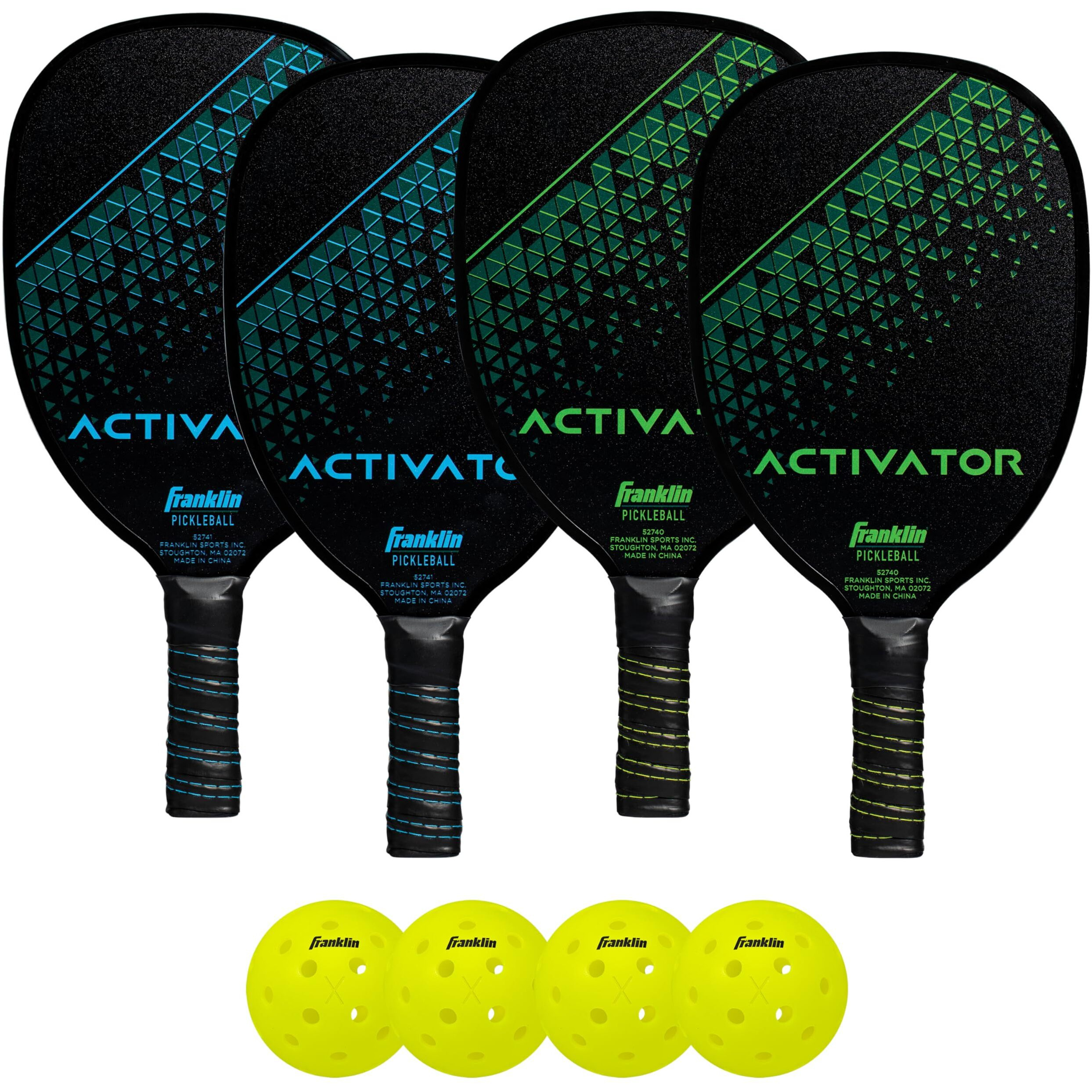 Franklin Sports - Wooden Pickleball Paddle 4 Player Paddle And Ball Set- Usa Pickleball (Usapa) Approved