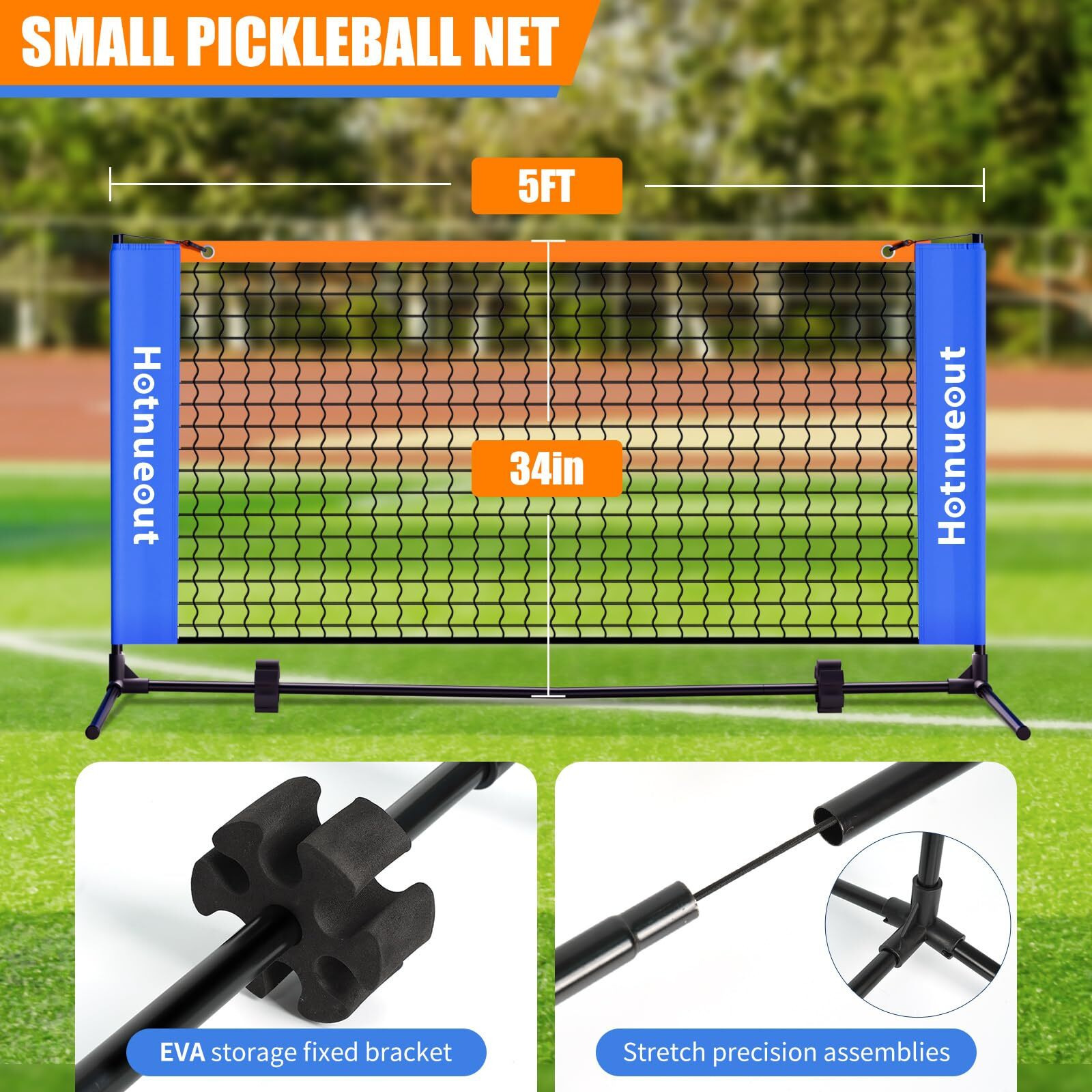Hotnueout 5Ft Mini Pickleball Net  Portable Game Pickleball Practice Net For Driveway  Outdoor Indoor Home Small Pickle Ball Equipment Dink Training Aid