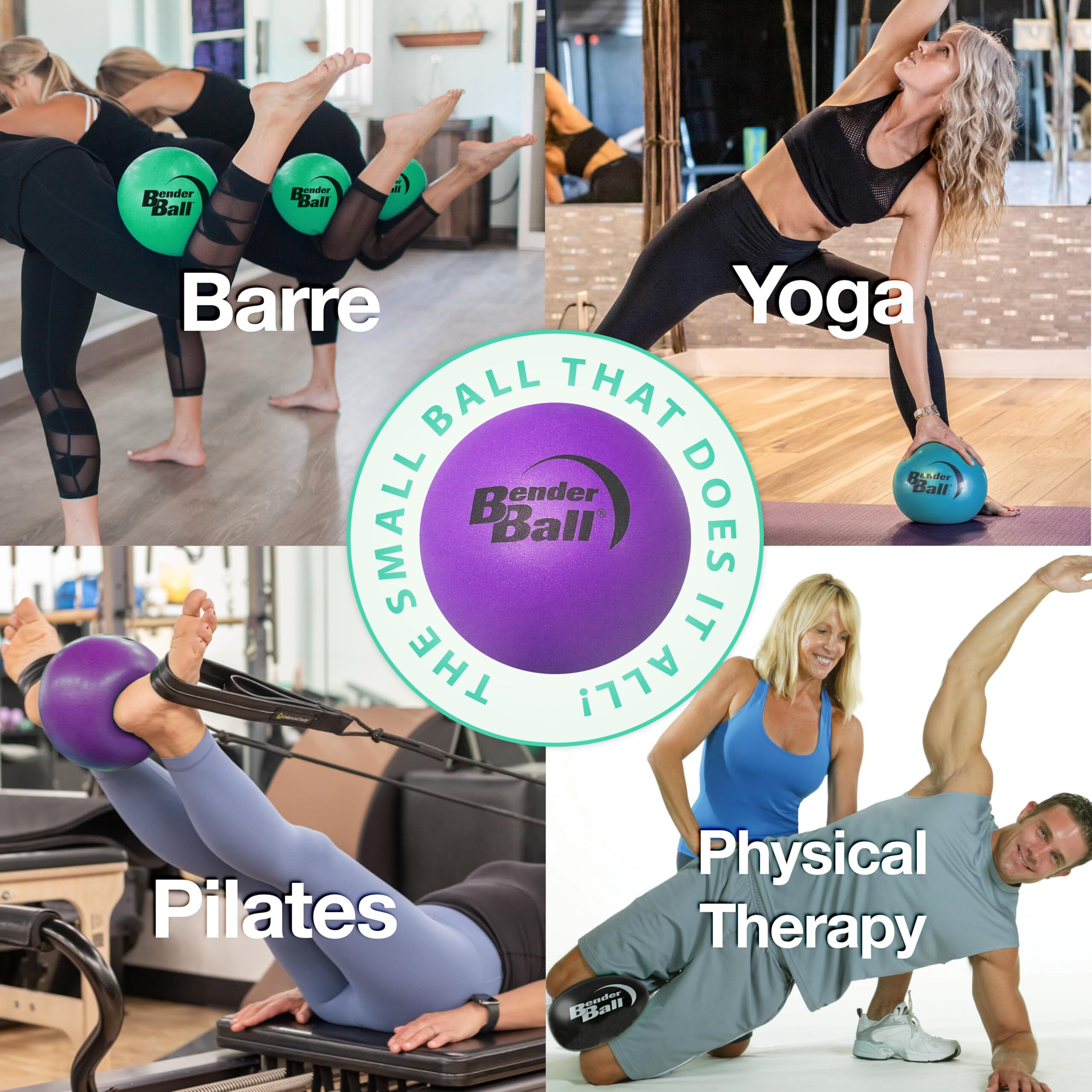 Bender Ball Official Club Kit (Set Of 25  Purple)  Original Soft 9 Inch Pilates Ball  Small Exercise Ball For Barre  Yoga  Stability  Abs Core  Physical Therapy - Mesh Bag  Instructions  Videos