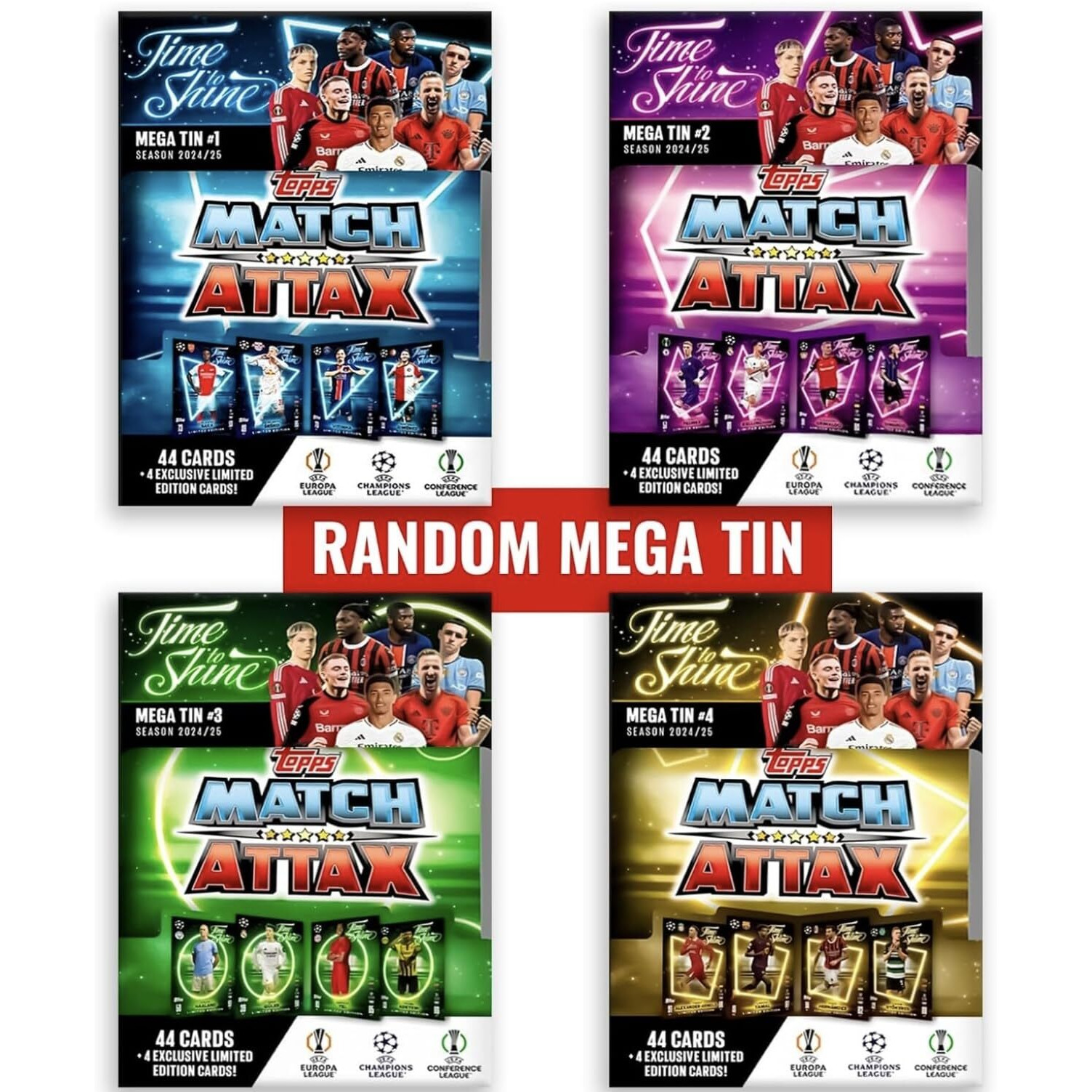 Match Attax 2024/25 Mega Tin - New Collectors Tin 24/25 Topps 1 Random Mega Tin With Exclusive Limited Edition Soccer Cards 2024-2025 Match Attax Cards Perfect For Soccer Fans With Hassential Sticker