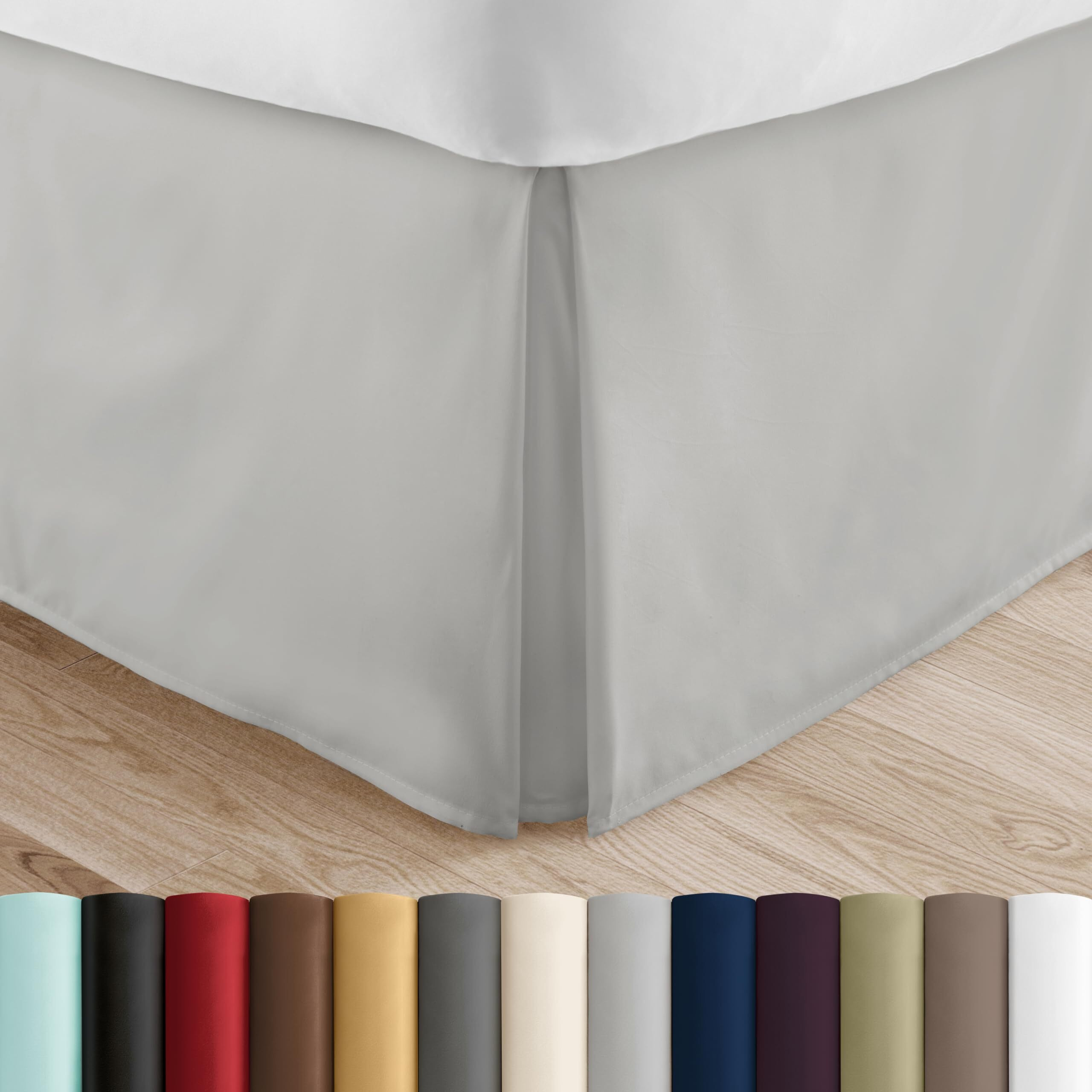 Linen Market Bed Skirt - Ultra Soft Microfiber - Easy Fit With 14"" Tailored Drop - Hotel Quality  Shrinkage & Fade Resistant - Bed Cover - Twin Xl Bed Skirts - Bedroom DCor - (Twin Xl  Light Gray)