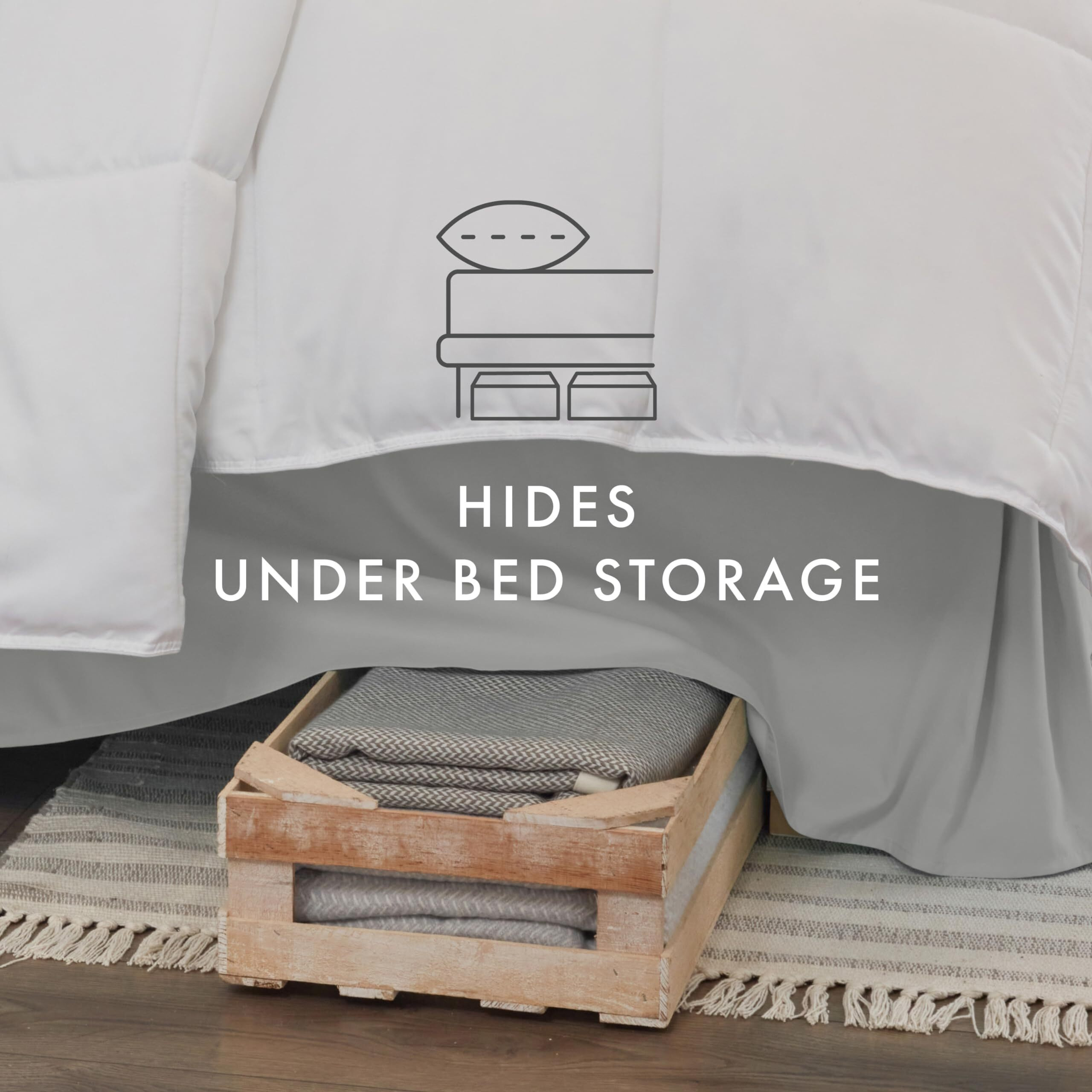 Linen Market Bed Skirt - Ultra Soft Microfiber - Easy Fit With 14"" Tailored Drop - Hotel Quality  Shrinkage & Fade Resistant - Bed Cover - Twin Xl Bed Skirts - Bedroom DCor - (Twin Xl  Light Gray)