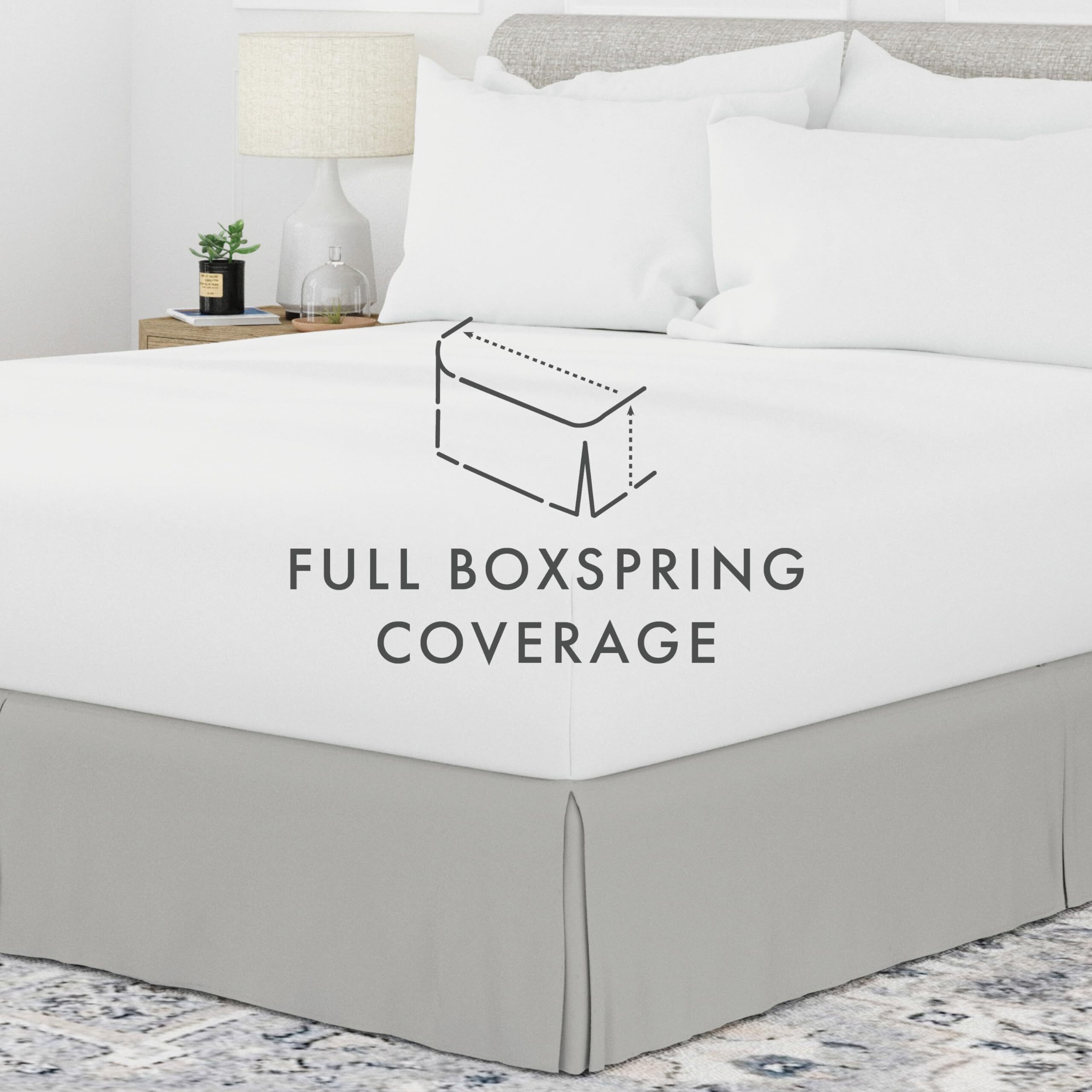 Linen Market Bed Skirt - Ultra Soft Microfiber - Easy Fit With 14"" Tailored Drop - Hotel Quality  Shrinkage & Fade Resistant - Bed Cover - Twin Xl Bed Skirts - Bedroom DCor - (Twin Xl  Light Gray)