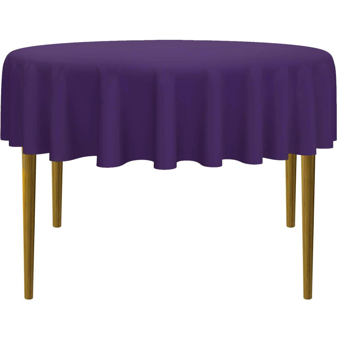 Lann's Linens - 70"" Round Premium Tablecloth For Wedding/Banquet/Restaurant - Polyester Fabric Table Cloth - Purple
