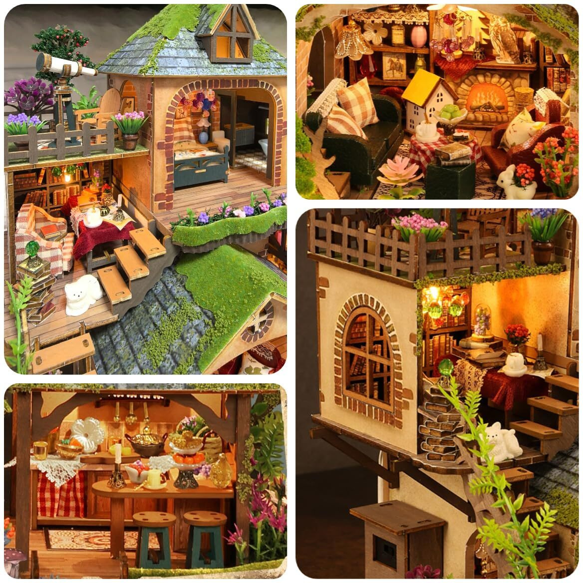 Rhzn Miniature House Kit  Dollhouse Kit  Miniature Kit  Diy Mini House Building Kit For Adult Teen  Forest Adventure