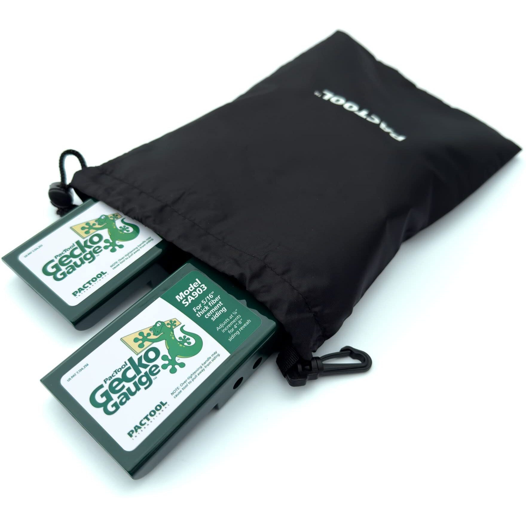 Pactool Sa9031 Gecko Gauge Siding Mounting Kit With Pouch - For Use With 5/16-Inch Fiber Cement Siding  James Hardie's Updated Hz5 Series - Lap Siding Gauge - Essential Siding Tools