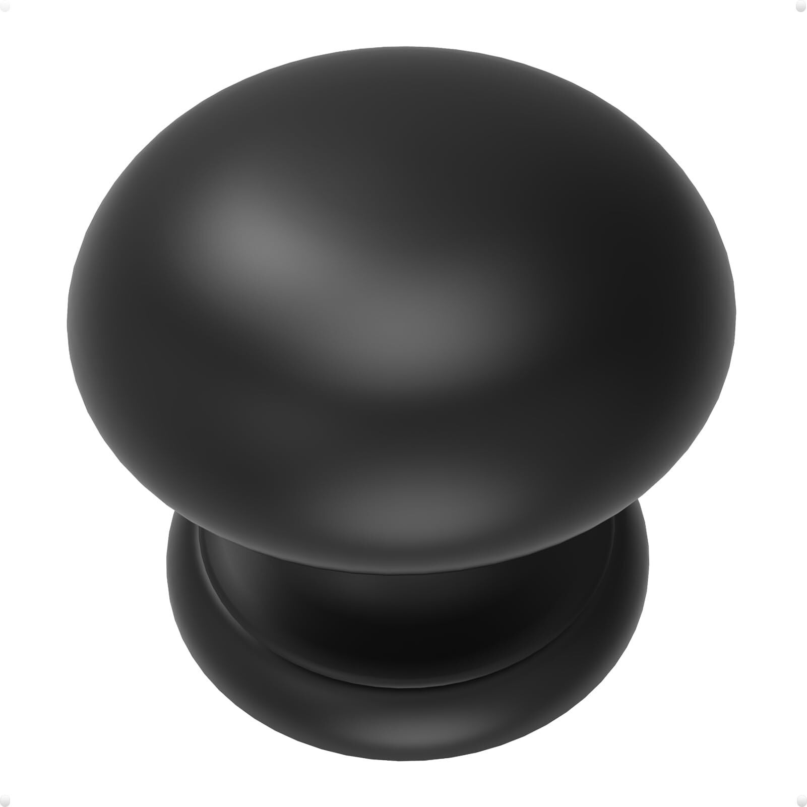 Trust4Care 8-Pack Matte Black Large Knobs With Wide Base Back Plates For Bifold Closet Door  Round Cabinet Wardrobe Dresser Knobs  1-1/2 Inch Buffet Sideboard Drawer Handles