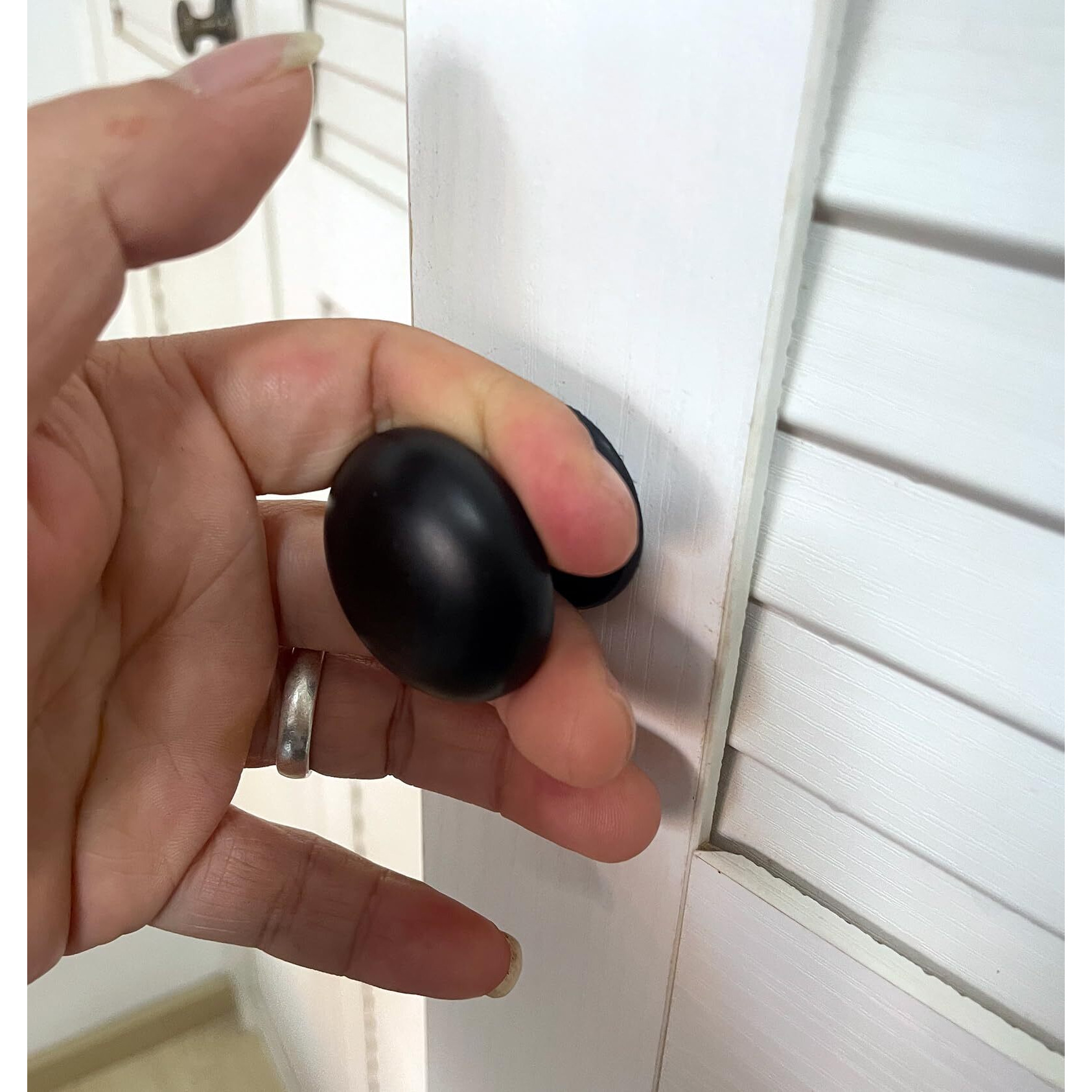 Trust4Care 8-Pack Matte Black Large Knobs With Wide Base Back Plates For Bifold Closet Door  Round Cabinet Wardrobe Dresser Knobs  1-1/2 Inch Buffet Sideboard Drawer Handles