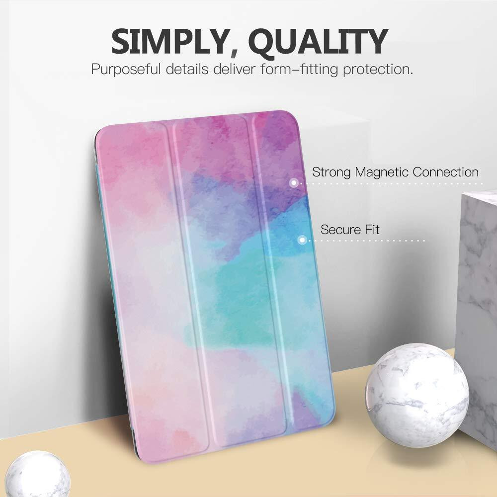 Moko Ipad 10.2 Case For Ipad 9Th Generation 2021/ Ipad 8Th Generation 2020/ Ipad 7Th Generation 2019  Slim Stand Hard Back Shell Smart Cover Case For Ipad 10.2 Inch  Auto Wake/Sleep  Water Color