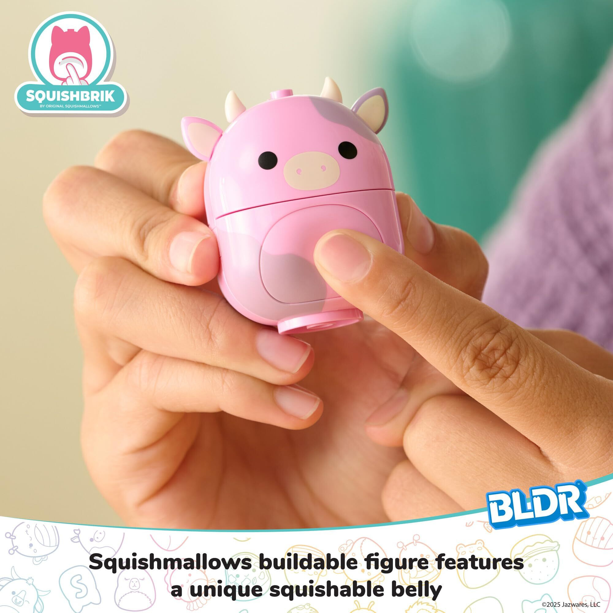 Bldr Squishmallows Patty's Farmers Market Building Set - Patty The Pink Cow Buildable Figure - Squishmallows Fans 8+  0046