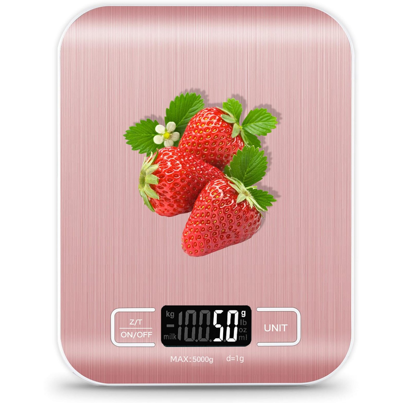 Food Scale  11Lb Kitchen Scale With 6 Units Tare Function & Lcd Display  0.05Oz/1G Stainless Steel Digital Food Scale Grams And Ounces For Baking  Cooking  Dieting And Meal Prep (Pink)