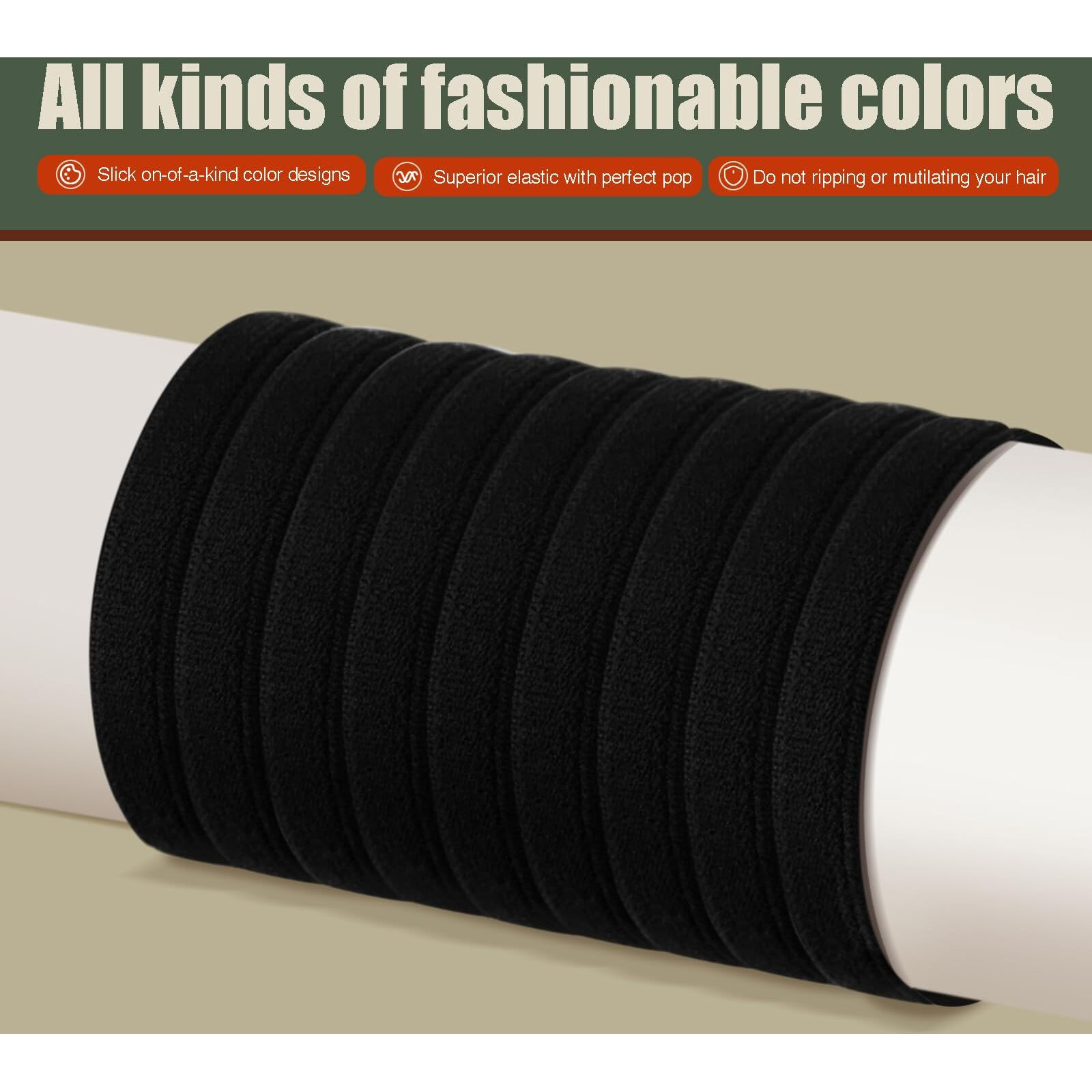 Easyoung Braided Mens Hair Ties For Men  For Buns Curly Thick Dense Hair Elastic Hair Ties For Guys  No Damage No Crease Breakage  9 Count (Pack Of 1)