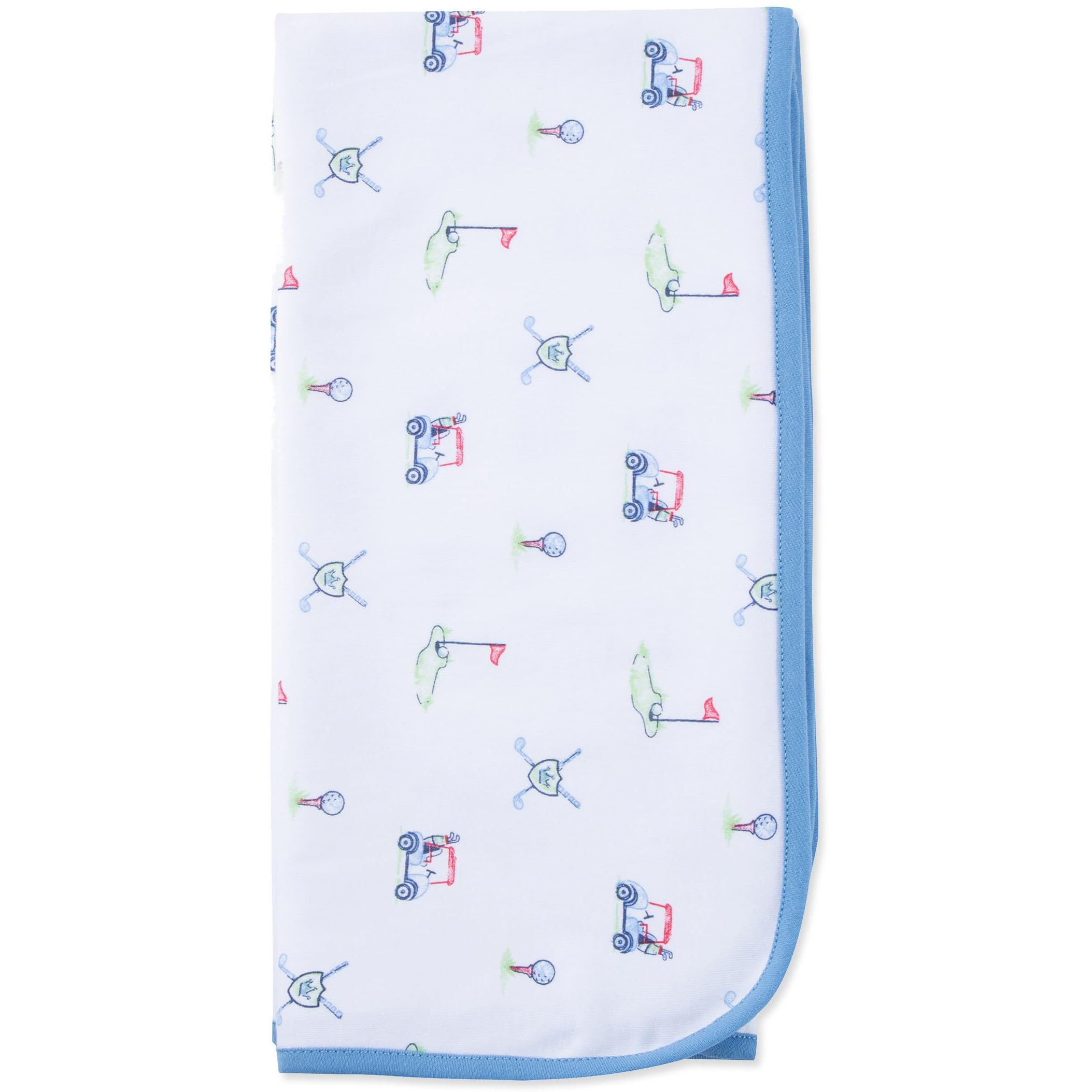 Little Me Blankets For Baby Boys' Swaddling Receiving Blanket  Blue Golf Club  30 X 27 Inches