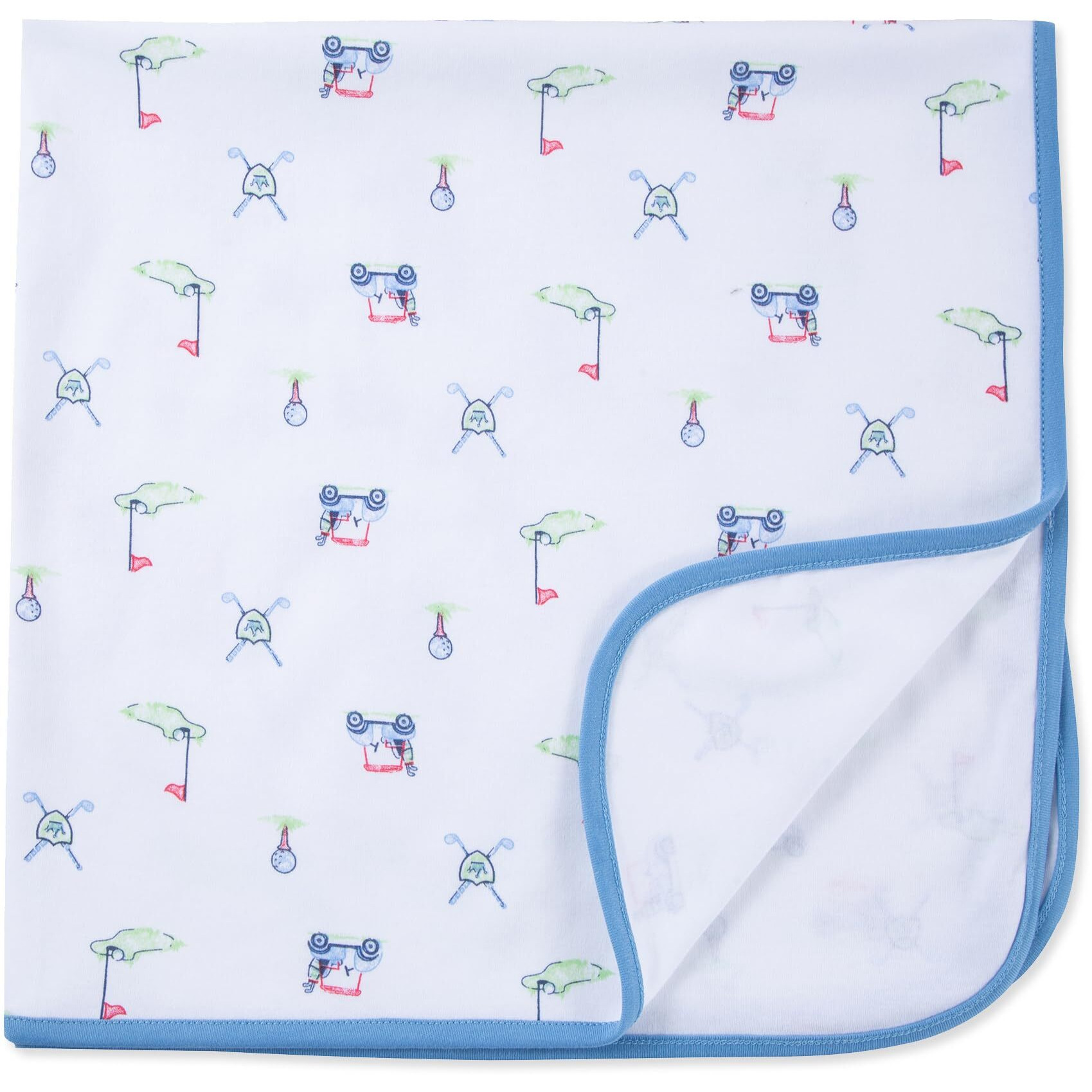 Little Me Blankets For Baby Boys' Swaddling Receiving Blanket  Blue Golf Club  30 X 27 Inches