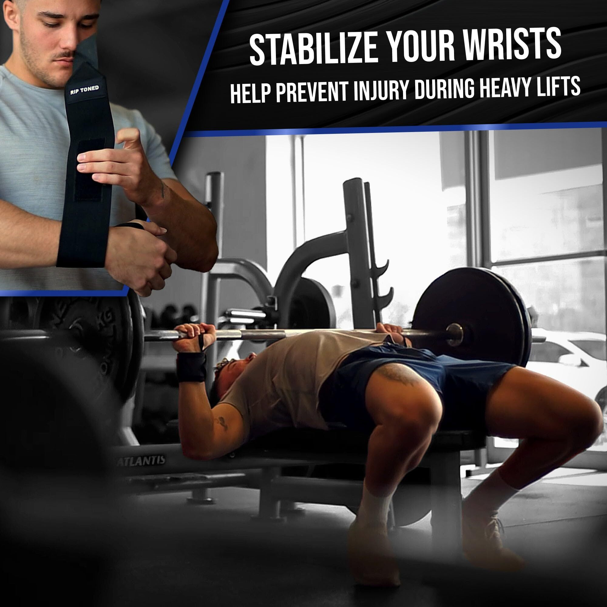 Rip Toned Wrist Wraps For Weightlifting (Uspa Endorsed) 18Premium Wrist Support For Powerlifting  Bodybuilding & Strength Training - Heavy Duty Gym Wrist Straps With Thumb Loop For Both Men & Women