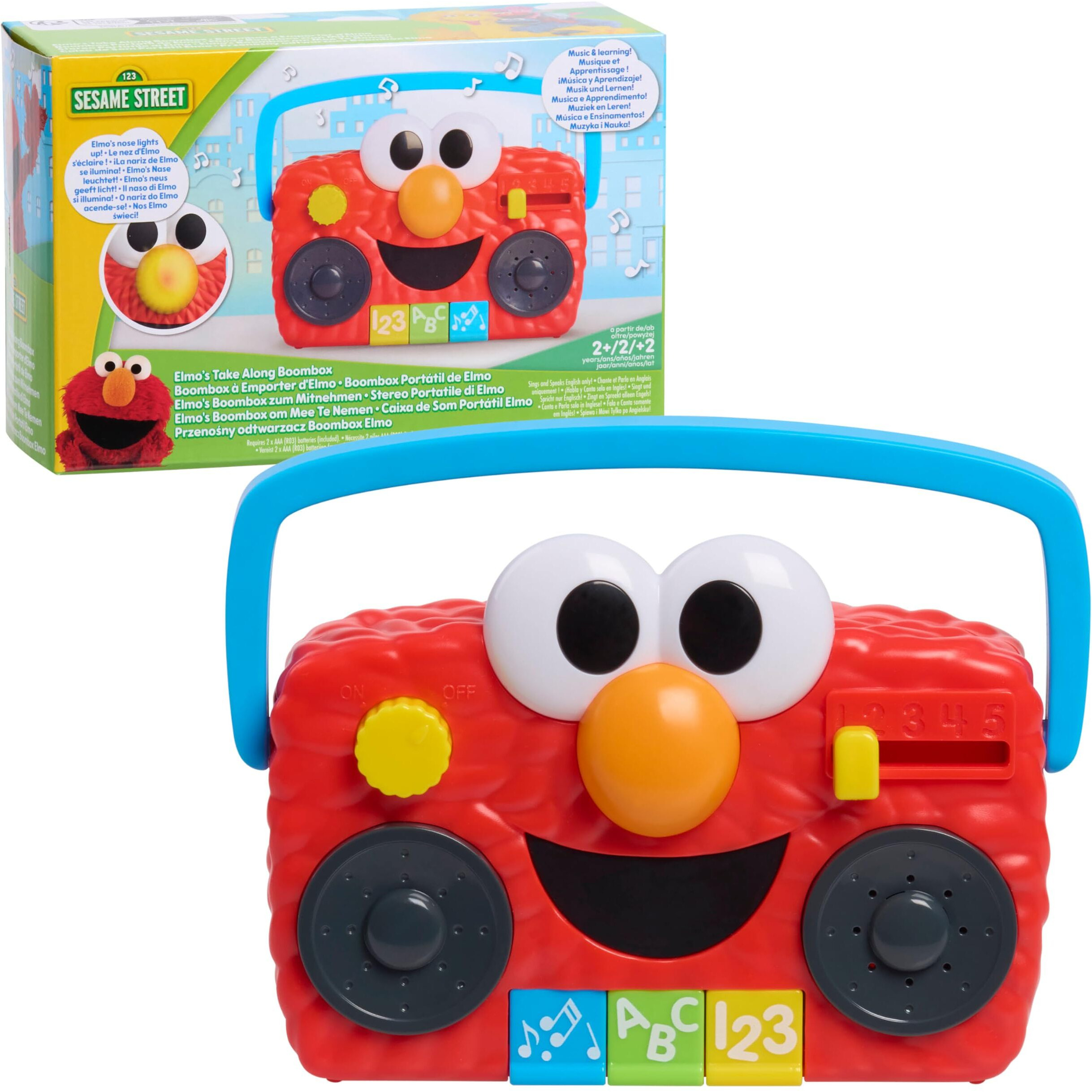Just Play Sesame Street Elmo Take Along Mini Boombox  Kids Toys For Ages 2 Up