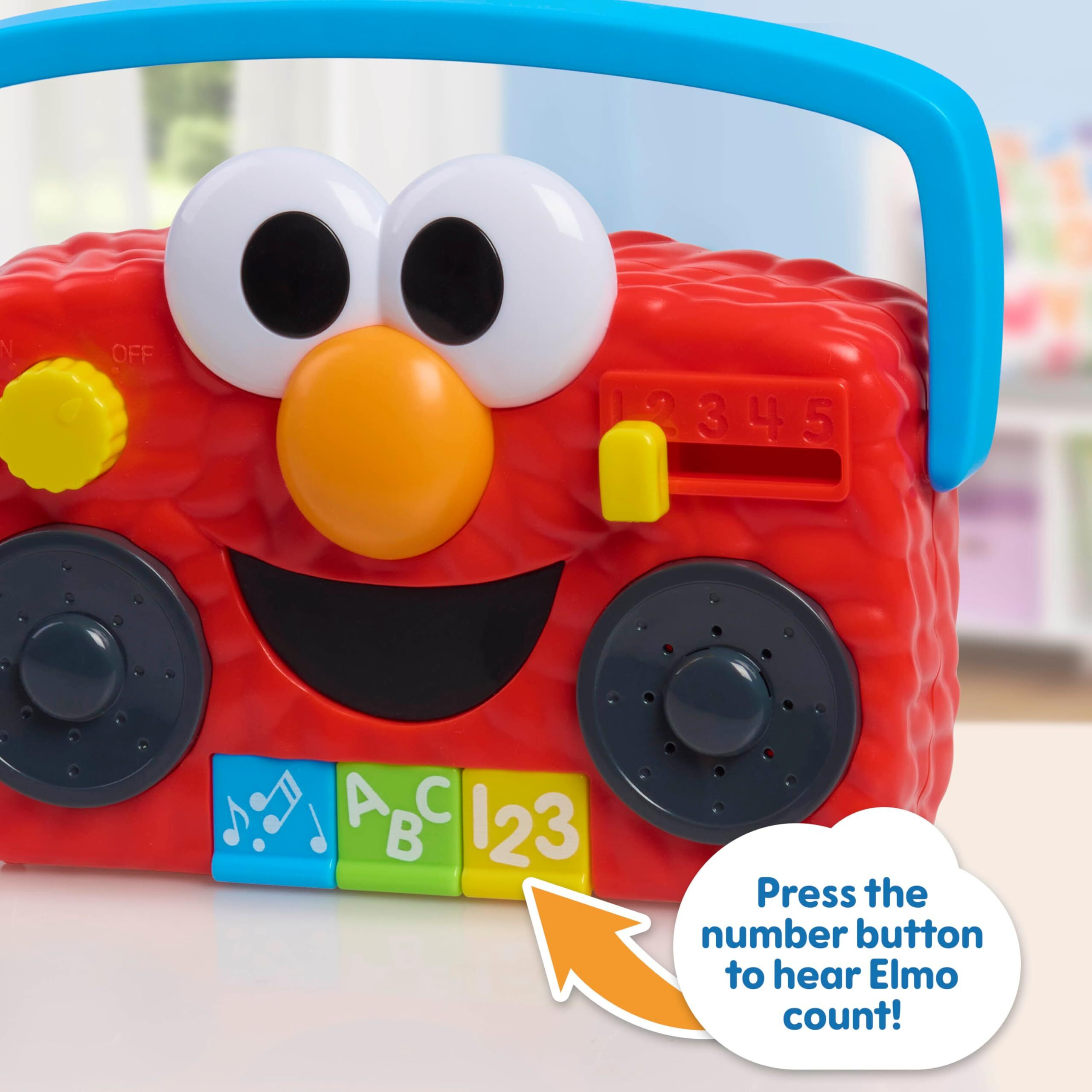 Just Play Sesame Street Elmo Take Along Mini Boombox  Kids Toys For Ages 2 Up