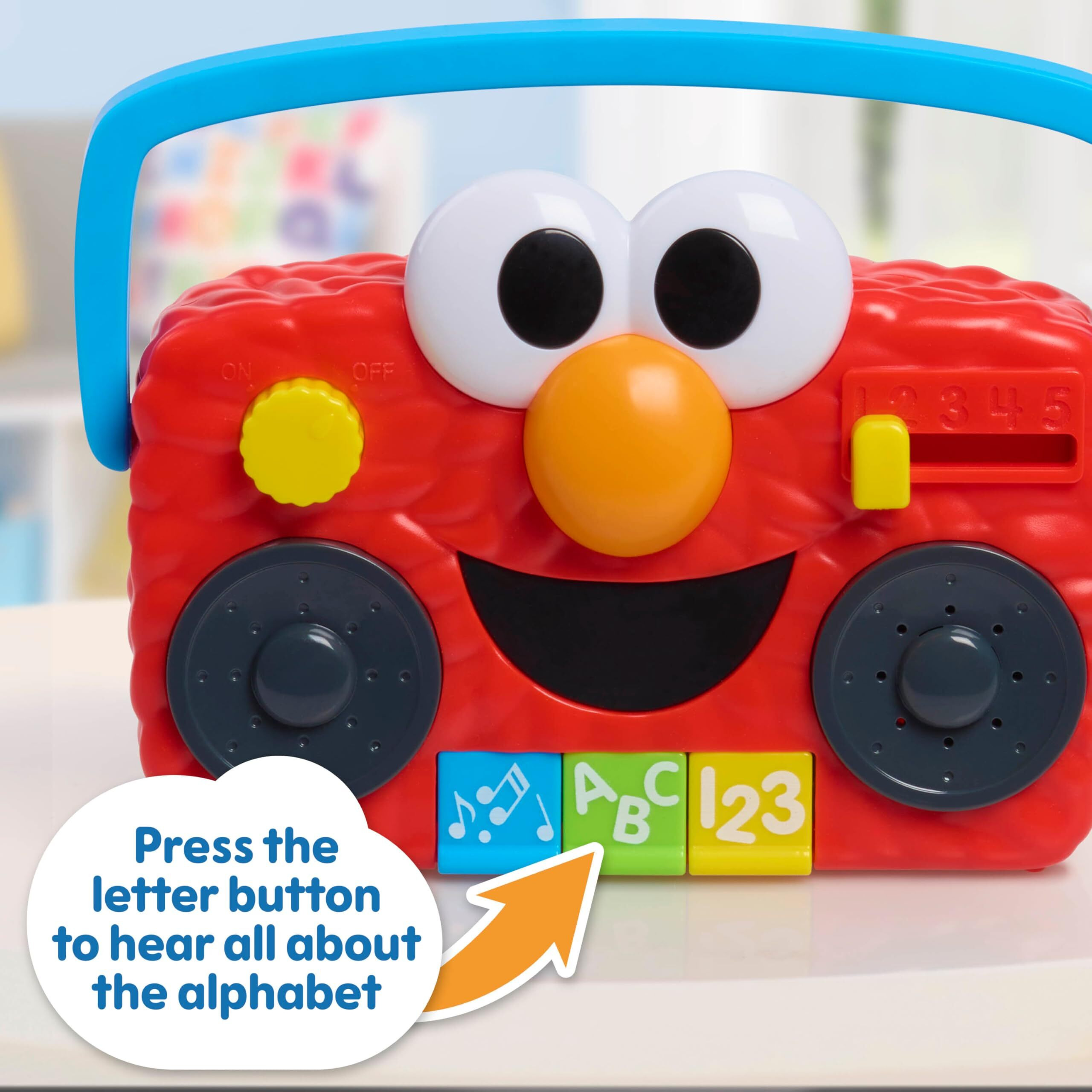 Just Play Sesame Street Elmo Take Along Mini Boombox  Kids Toys For Ages 2 Up