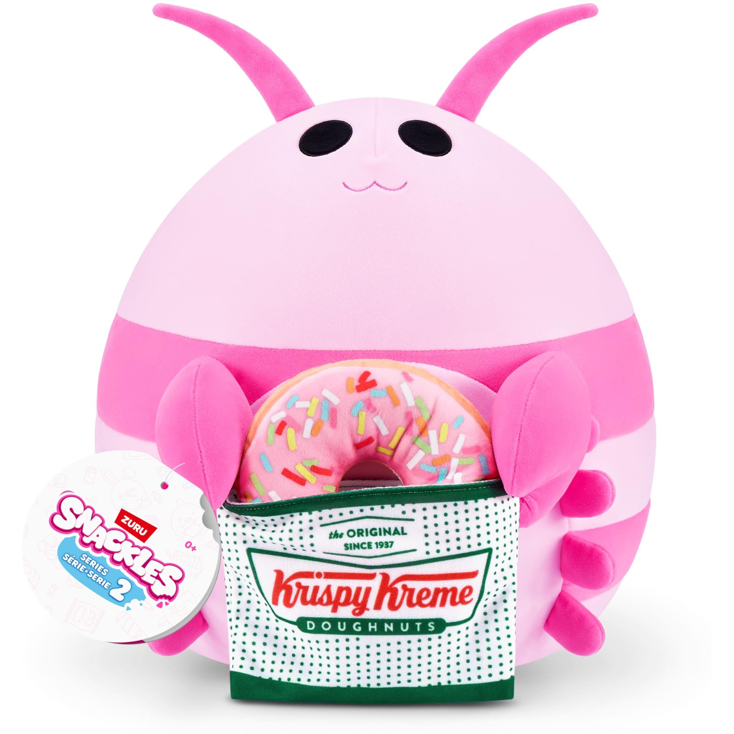 Snackles Series 2 14-Inch By Zuru Cuddly Squishy Comfort 14-Inch Plush With Licensed Snack Brand Accessory (Shrimp&Krispy Kreme)