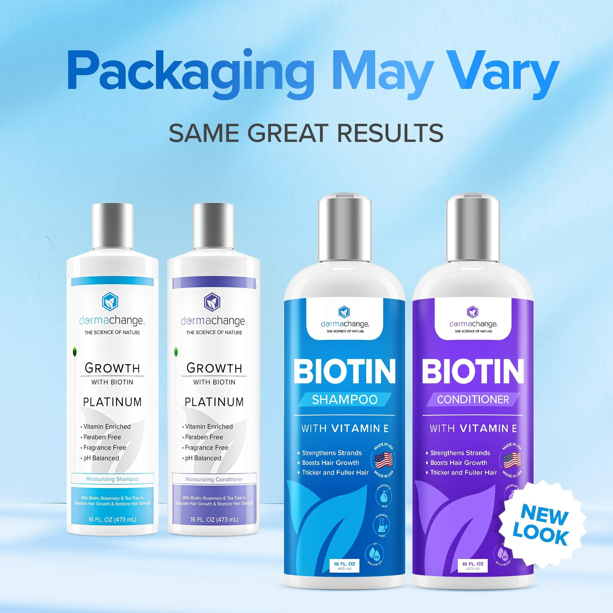 Hair Growth Biotin Shampoo And Conditioner - Deep Hydrating Conditioner For Dry Damaged Hair  Sulfate Free & Volumizing - 2 Pack  8Oz