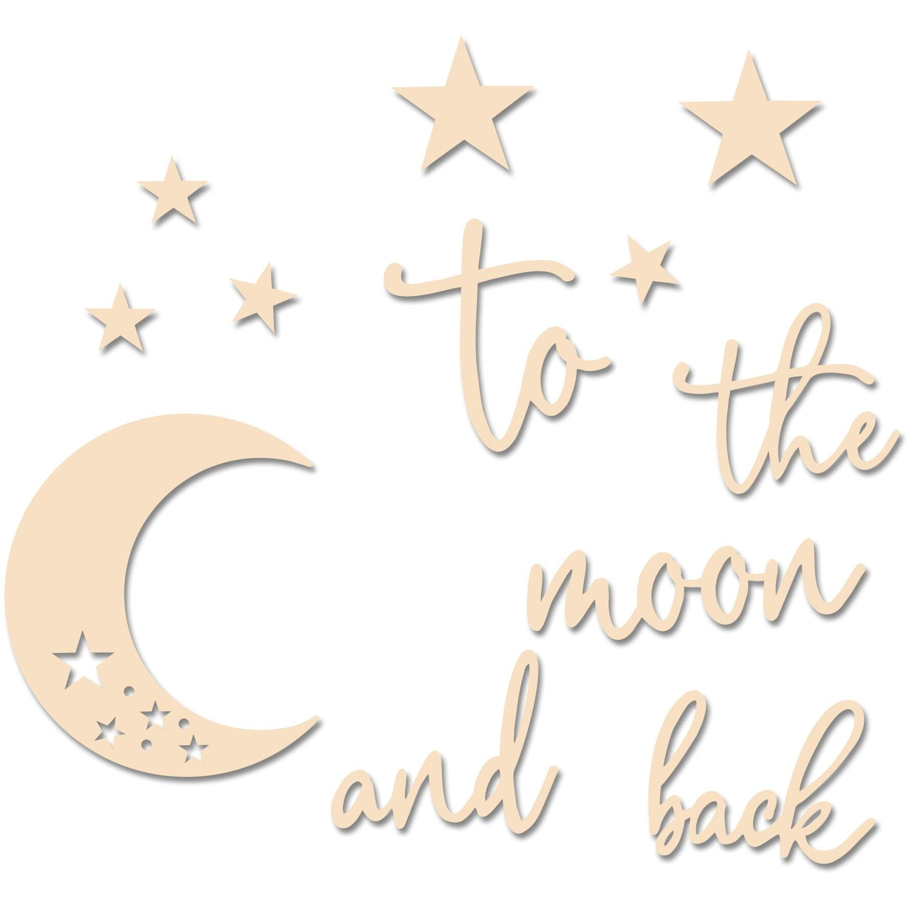 Xedatric Exquisite Wooden Wall Decor Moon And Stars Ensemble With 'I Love You To The Moon And Back' For Charming Nursery Decor  Baby Nursery Decor And Baby Room Decor-Best Gift For Child's Birthday