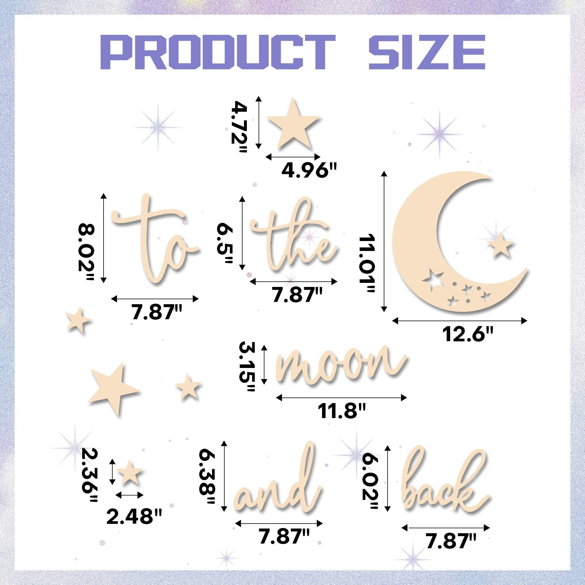 Xedatric Exquisite Wooden Wall Decor Moon And Stars Ensemble With 'I Love You To The Moon And Back' For Charming Nursery Decor  Baby Nursery Decor And Baby Room Decor-Best Gift For Child's Birthday