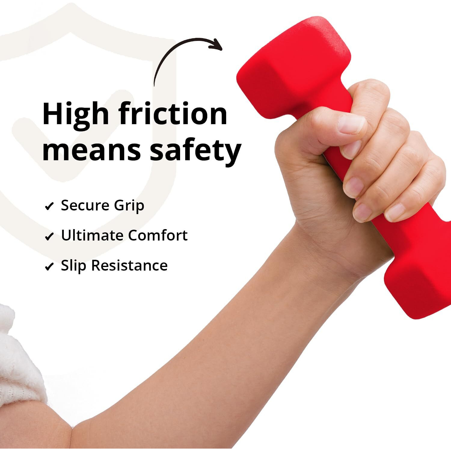 Portzon Set Of 2 Neoprene Dumbbell  Free Weights Of 1-15 Lb  Anti-Slip  Anti-Roll  Hex Shape Red Neoprene Dumbbells